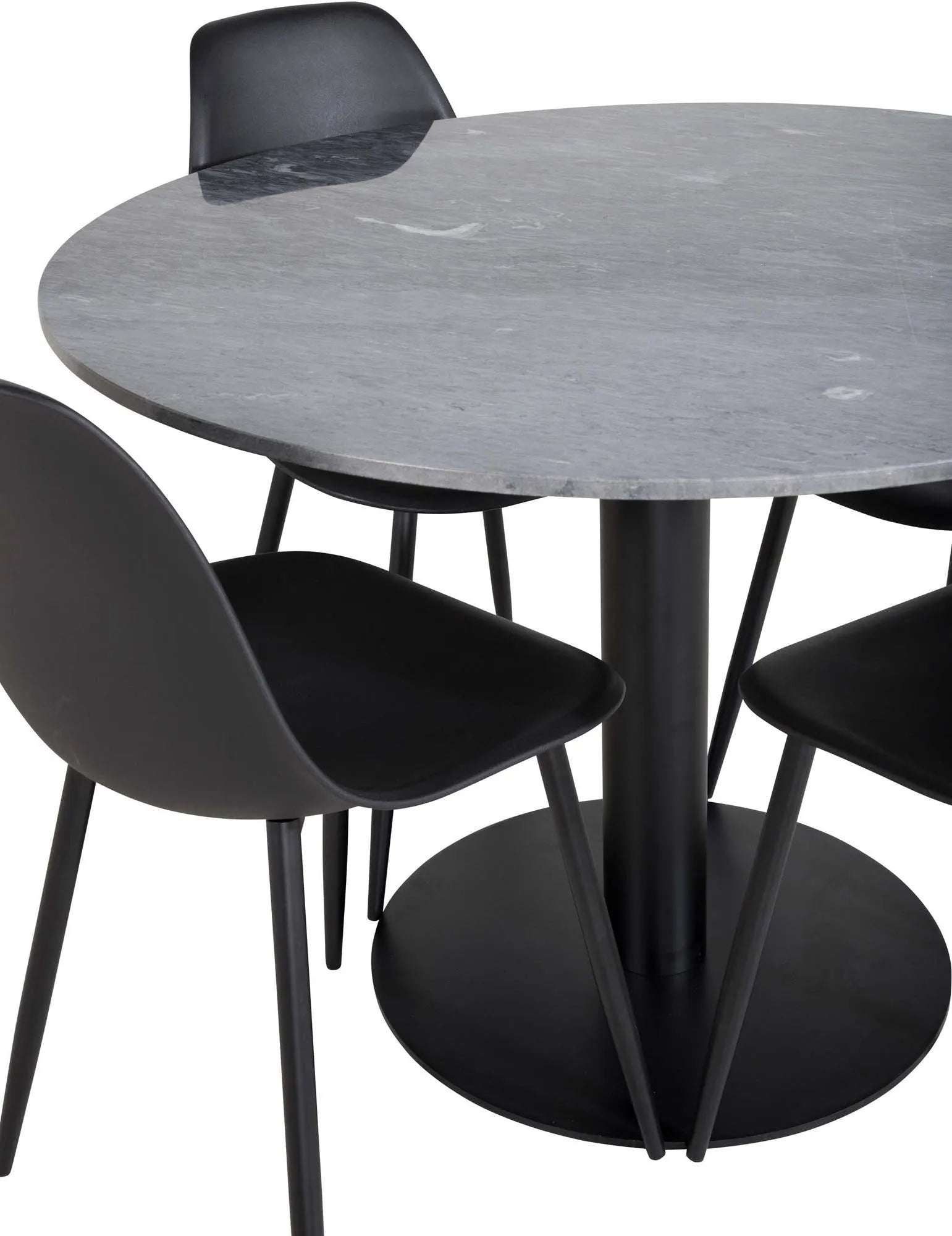 Estelle Esszimmerset + Polar ⌀106cm/4St. in Schwarz präsentiert im Onlineshop von KAQTU Design AG. Esszimmerset ist von Venture Home