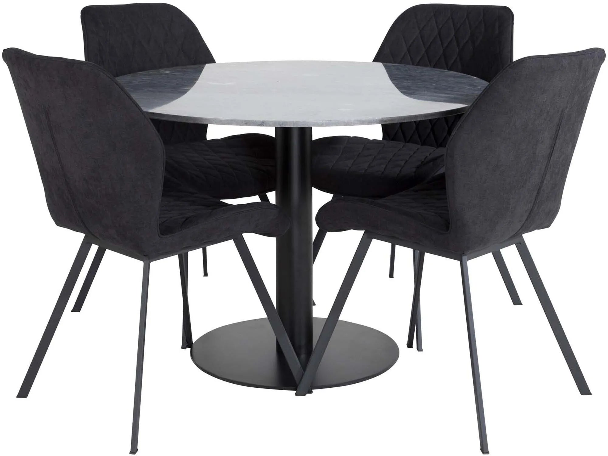 Estelle Esszimmerset + Gemma ⌀106cm/4St. in Schwarz präsentiert im Onlineshop von KAQTU Design AG. Esszimmerset ist von Venture Home