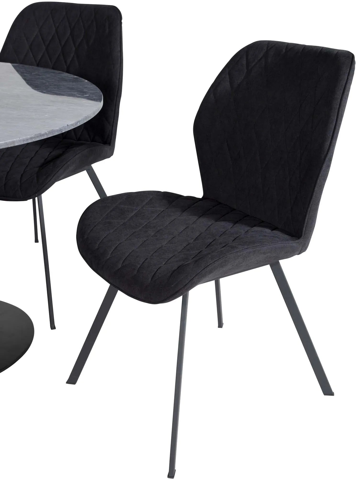 Estelle Esszimmerset + Gemma ⌀106cm/4St. in Schwarz präsentiert im Onlineshop von KAQTU Design AG. Esszimmerset ist von Venture Home