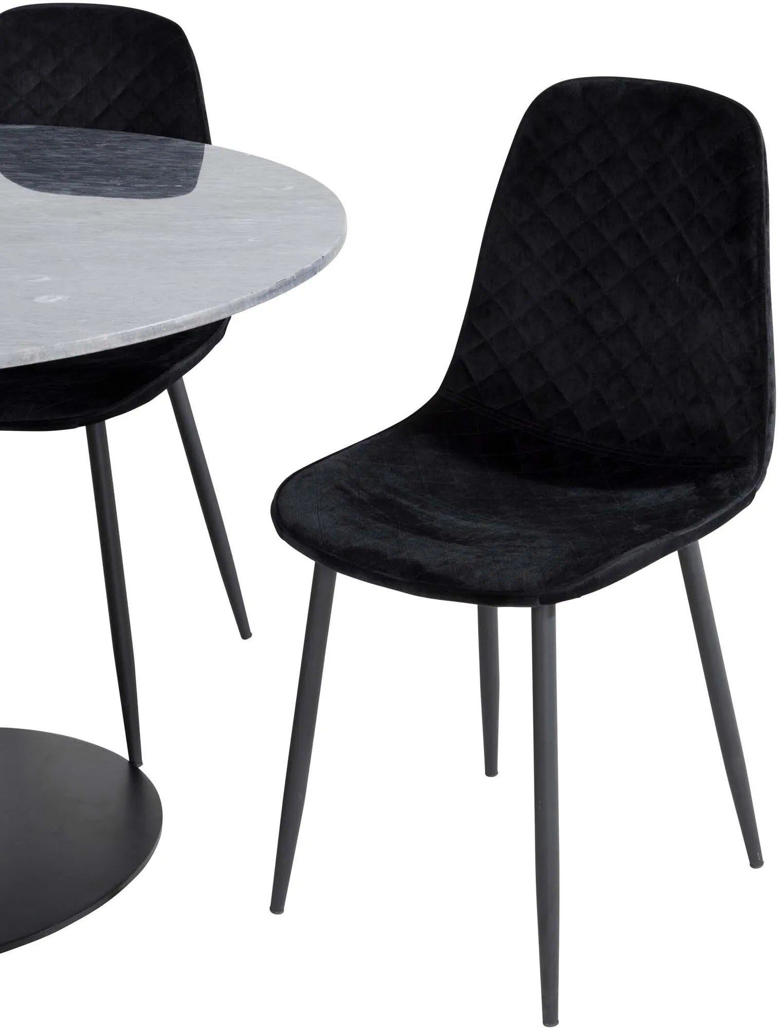 Estelle Esszimmerset + Polar ⌀106cm/4St. in Schwarz präsentiert im Onlineshop von KAQTU Design AG. Esszimmerset ist von Venture Home