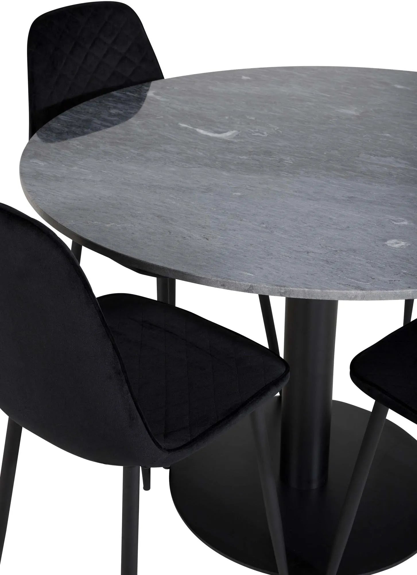 Estelle Esszimmerset + Polar ⌀106cm/4St. in Schwarz präsentiert im Onlineshop von KAQTU Design AG. Esszimmerset ist von Venture Home