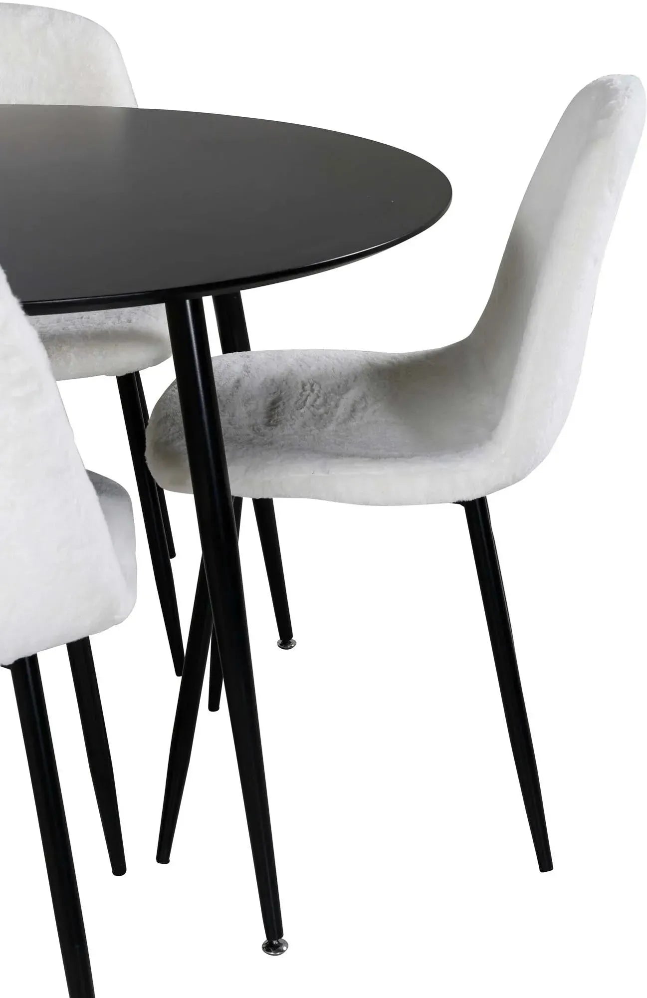 Silar Rundes Esszimmerset + Polar ⌀100cm/4St. in Schwarz präsentiert im Onlineshop von KAQTU Design AG. Esszimmerset ist von Venture Home