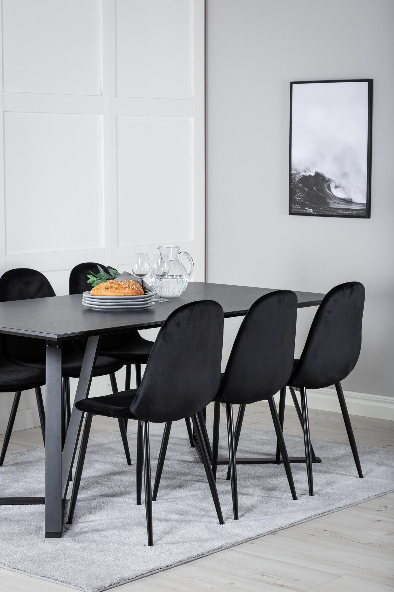 Marina Esszimmerset Polar 180cm/6St. in Schwarz präsentiert im Onlineshop von KAQTU Design AG. Esszimmerset ist von Venture Home