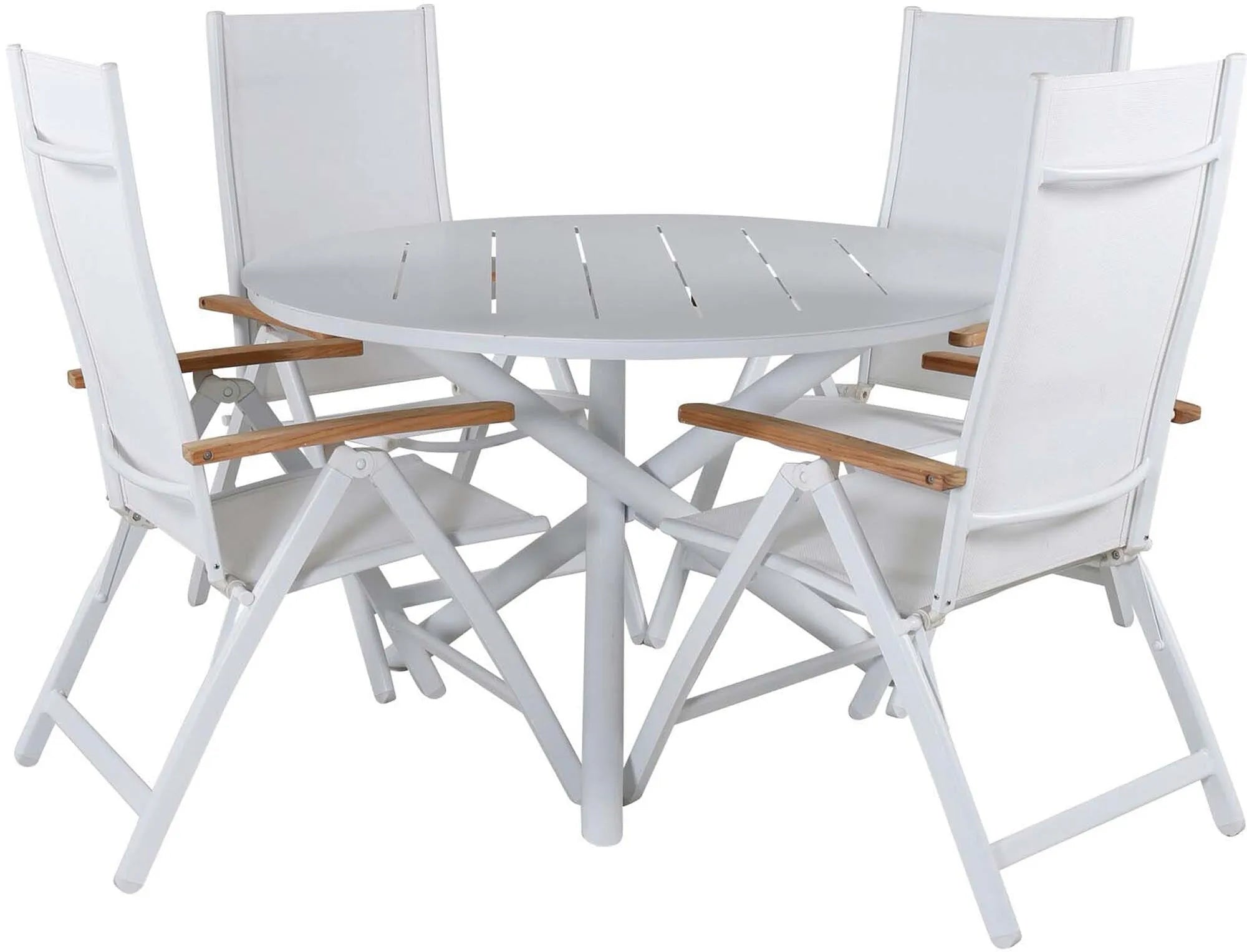 Alma Outdoor-Tischset + Panama ⌀120cm/4St. - KAQTU Design