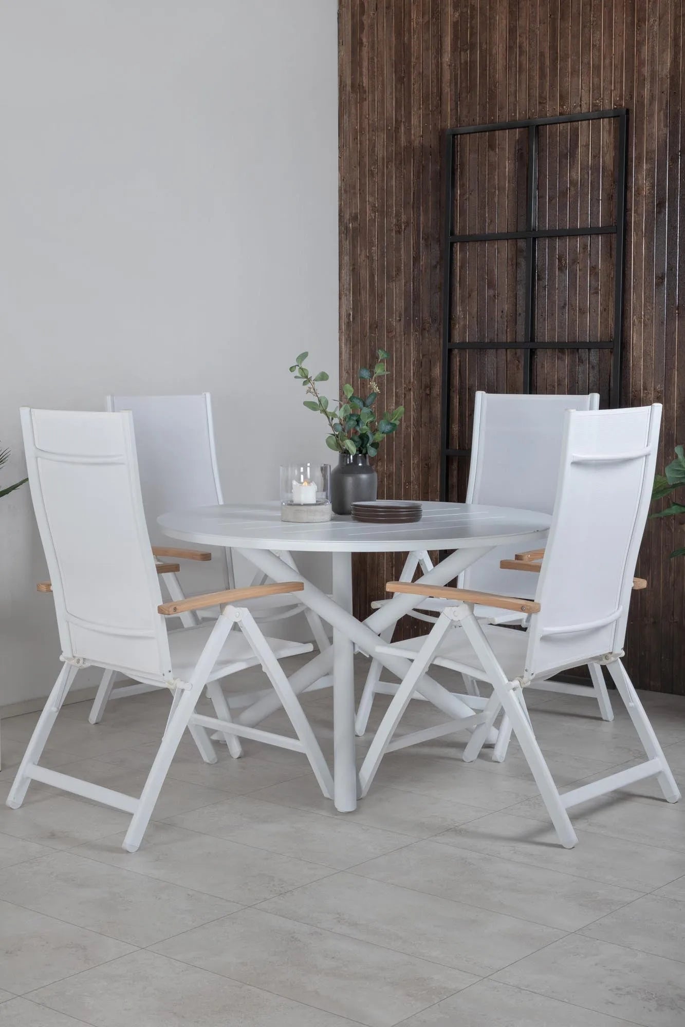 Alma Outdoor-Tischset + Panama ⌀120cm/4St. - KAQTU Design