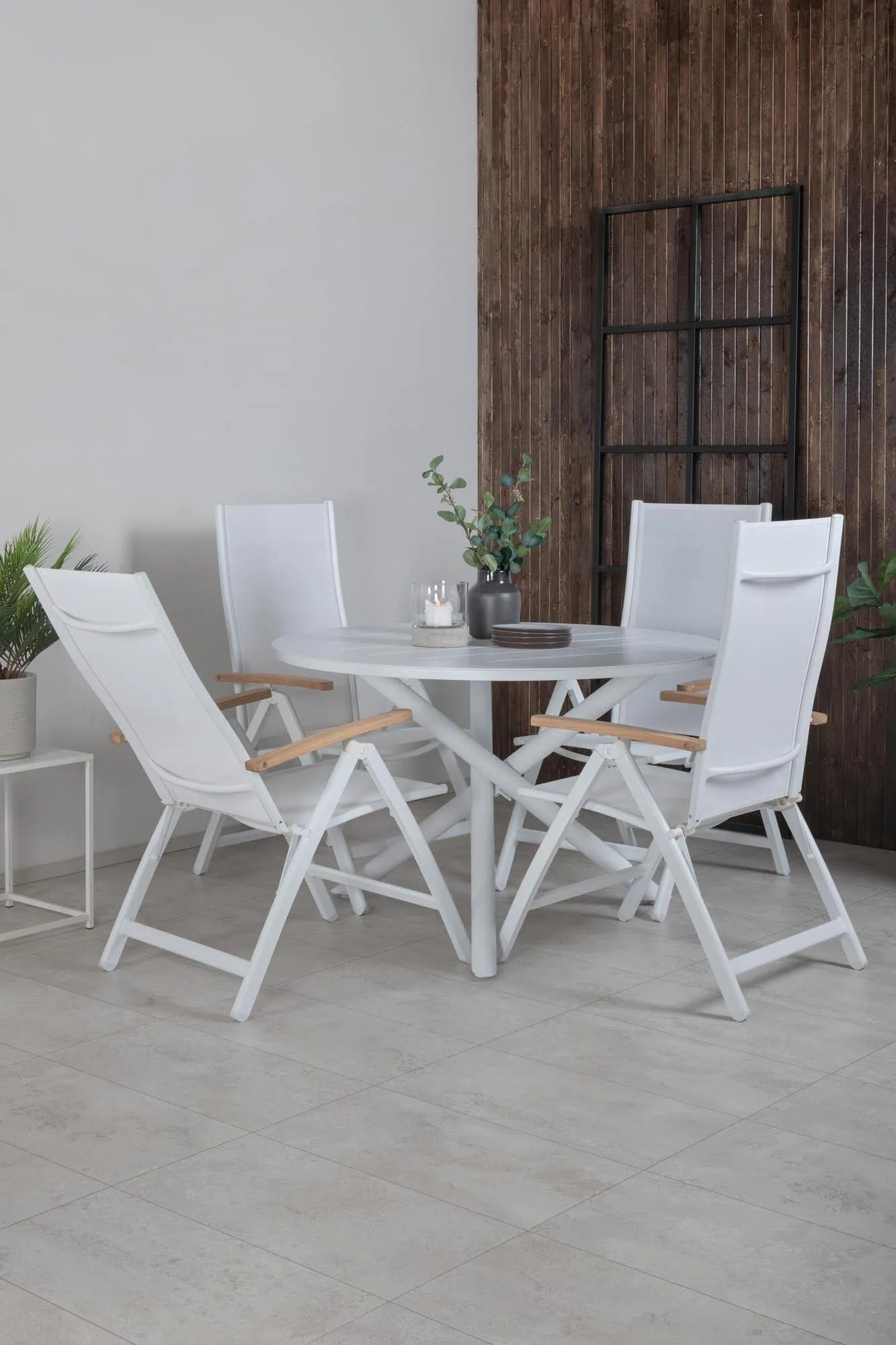 Alma Outdoor-Tischset + Panama ⌀120cm/4St. - KAQTU Design