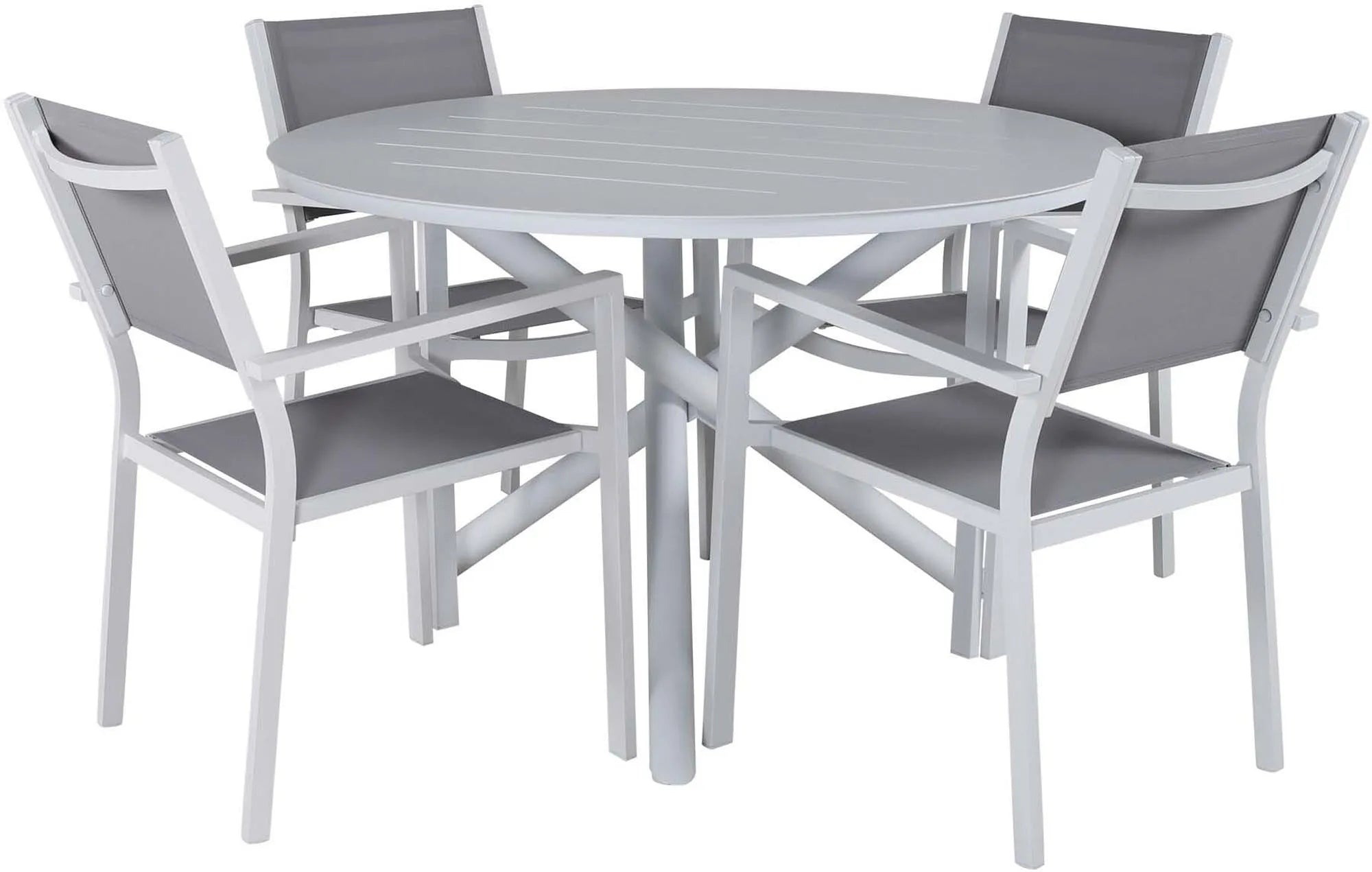 Alma Outdoor-Tischset + Copacabana ⌀120cm/4St. - KAQTU Design