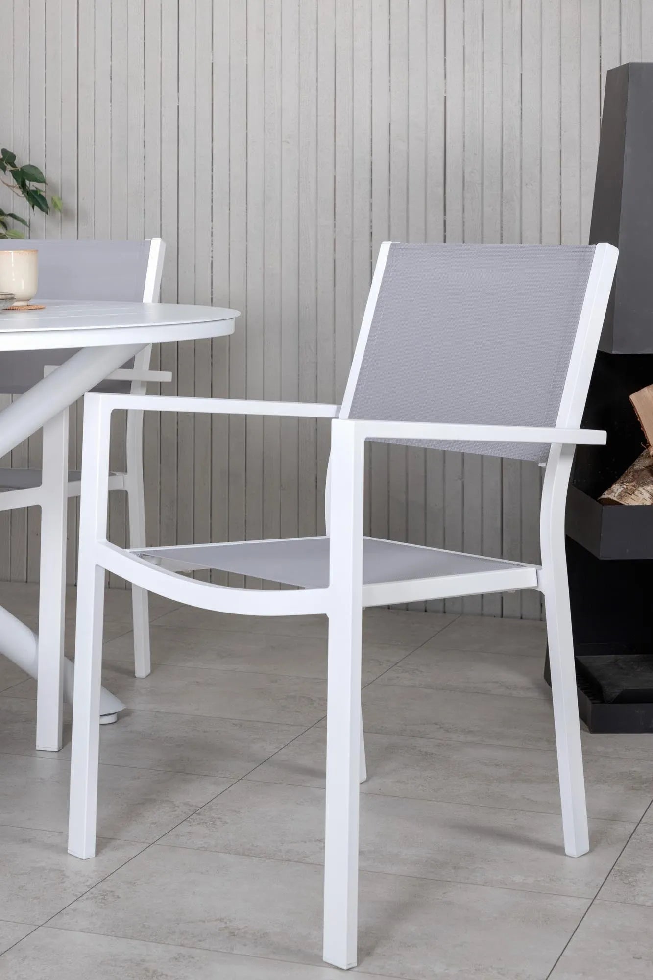 Alma Outdoor-Tischset + Copacabana ⌀120cm/4St. - KAQTU Design