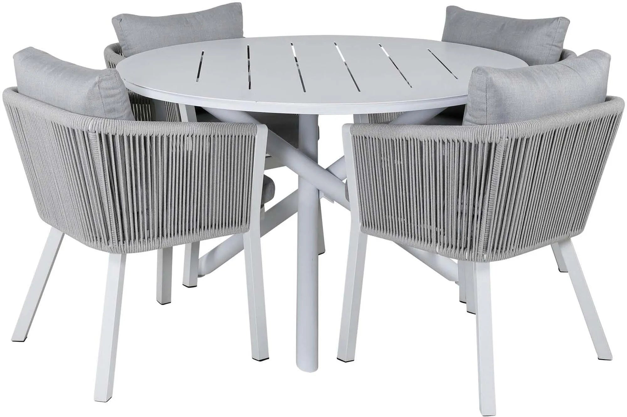 Alma Outdoor-Tischset + Virya ⌀120cm/4St. - KAQTU Design