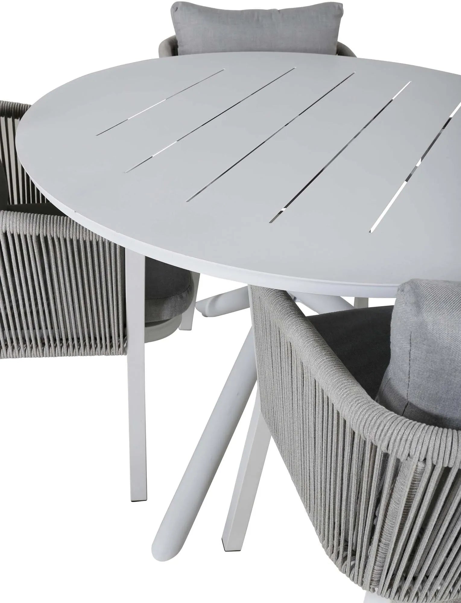 Alma Outdoor-Tischset + Virya ⌀120cm/4St. - KAQTU Design