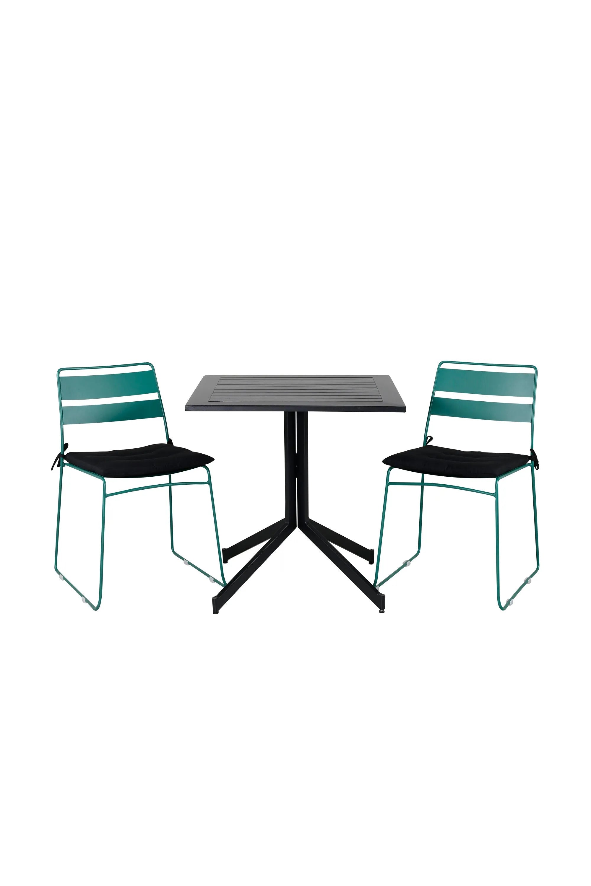 Way Rechteckiger Esstisch-Set in Green/Schwarz präsentiert im Onlineshop von KAQTU Design AG. Gartentischset ist von Venture Home