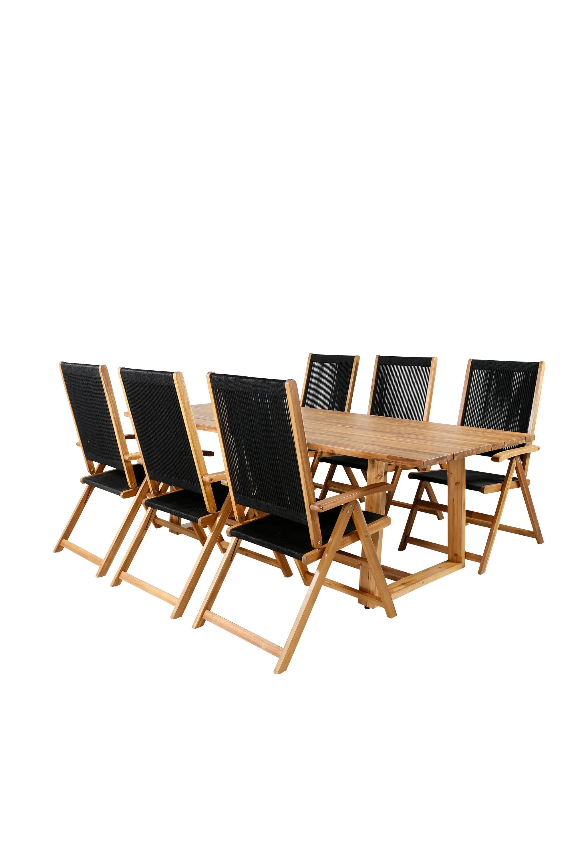 Plankton Rechteckiges Ess-Set in Schwarz/Nature präsentiert im Onlineshop von KAQTU Design AG. Gartentischset ist von Venture Home