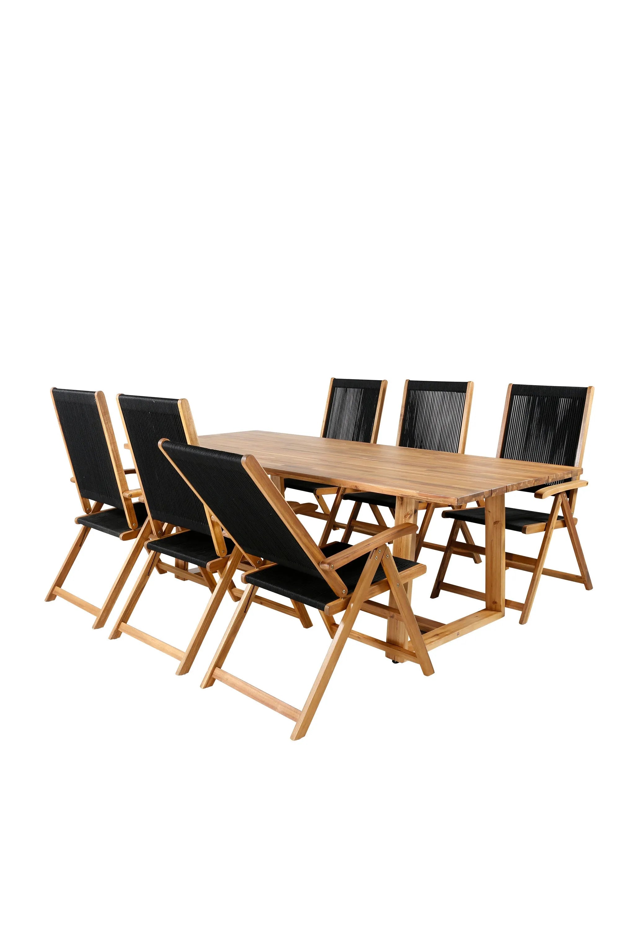 Plankton Rechteckiges Ess-Set in Schwarz/Nature präsentiert im Onlineshop von KAQTU Design AG. Gartentischset ist von Venture Home