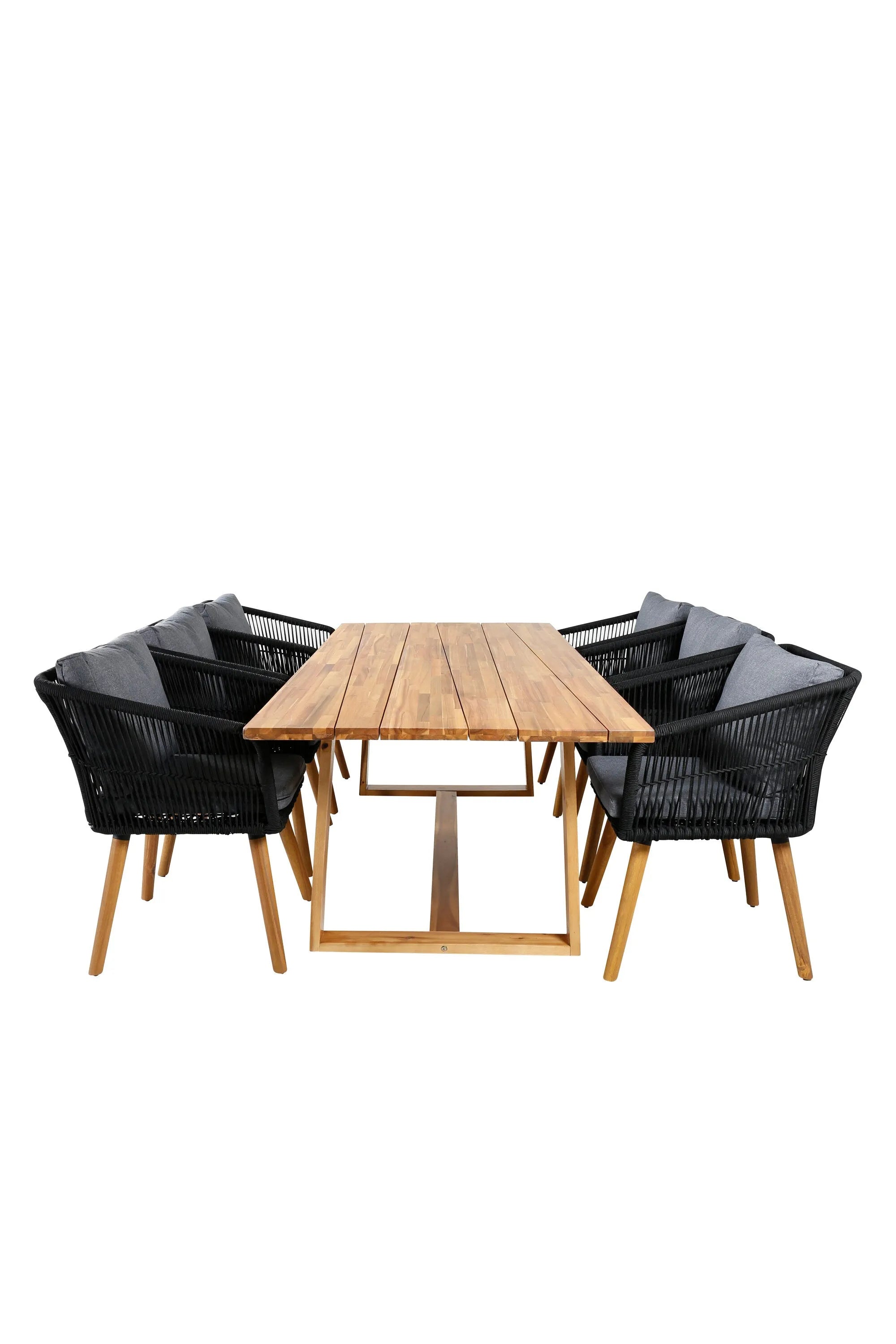 Plankton Rechteckiges Ess-Set in Schwarz/Nature präsentiert im Onlineshop von KAQTU Design AG. Gartentischset ist von Venture Home