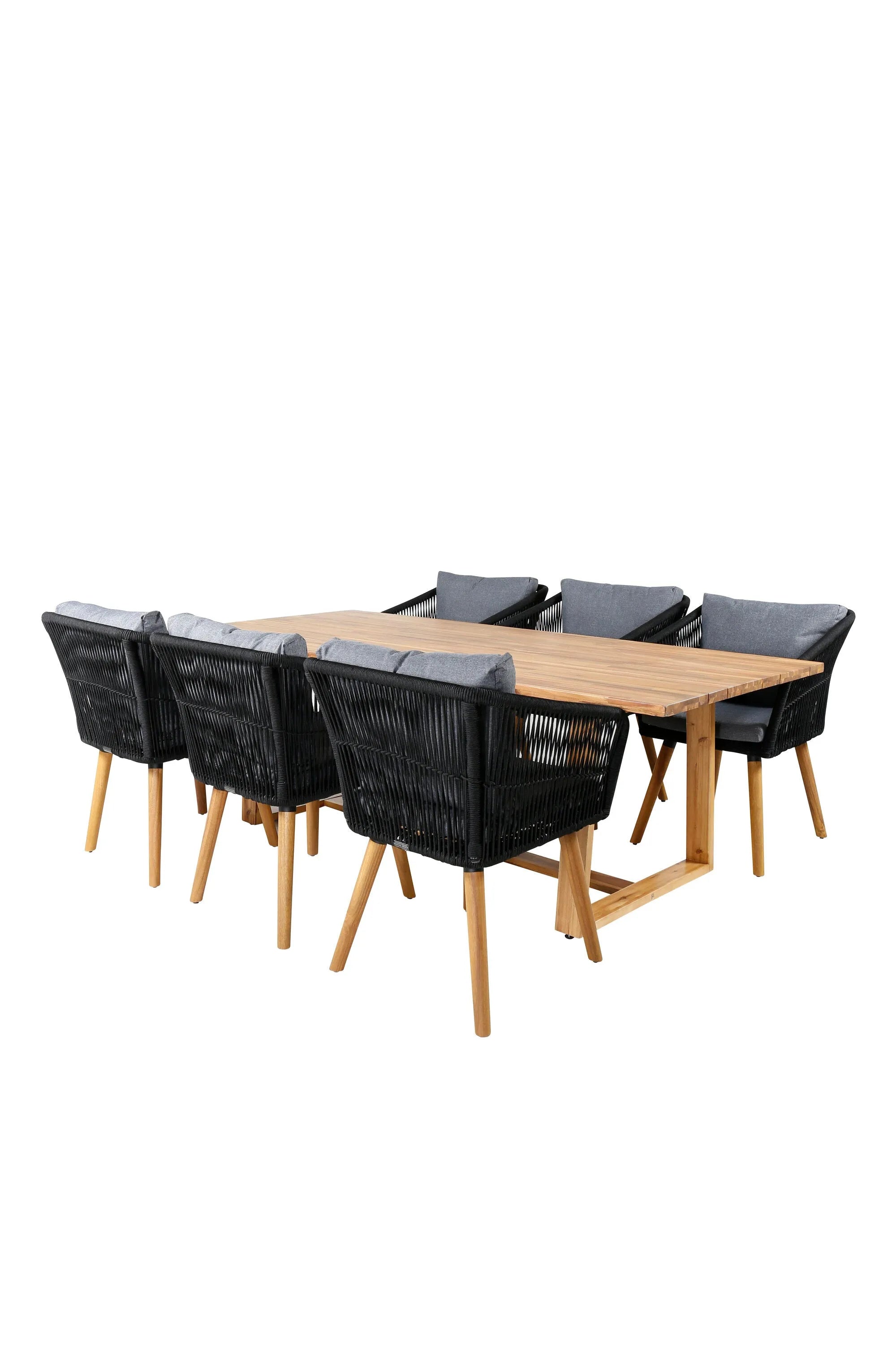 Plankton Rechteckiges Ess-Set in Schwarz/Nature präsentiert im Onlineshop von KAQTU Design AG. Gartentischset ist von Venture Home