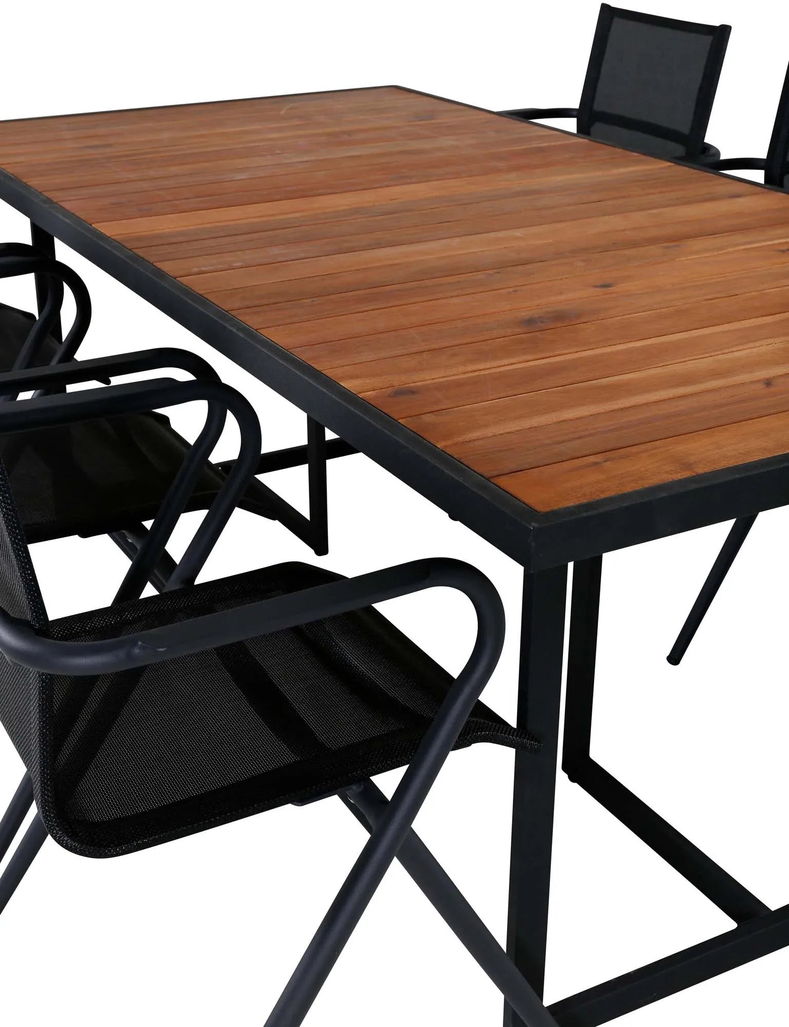 Khung Outdoor-Tischset (Alina) 200cm/6St. in Schwarz präsentiert im Onlineshop von KAQTU Design AG. Gartentischset ist von Venture Home