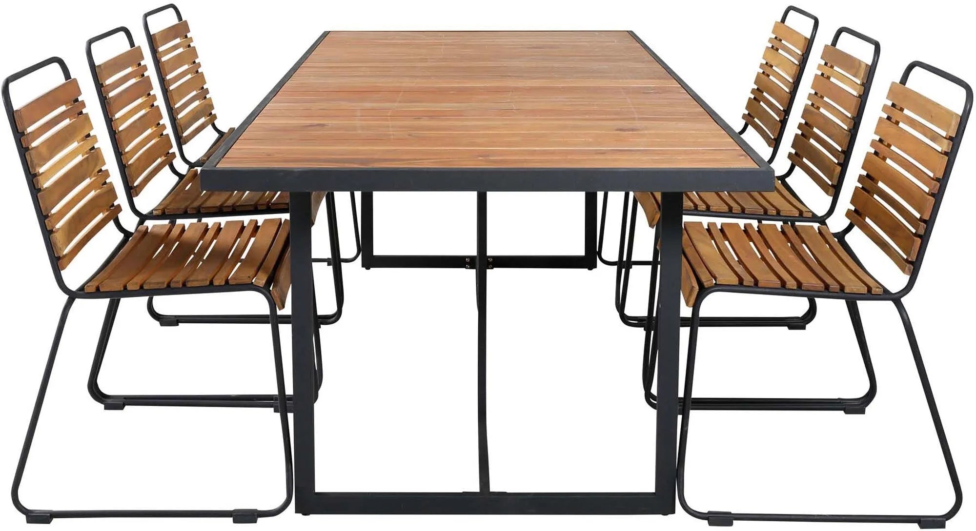 Khung Outdoor-Tischset (Bois) 200cm/6St. in Schwarz präsentiert im Onlineshop von KAQTU Design AG. Gartentischset ist von Venture Home