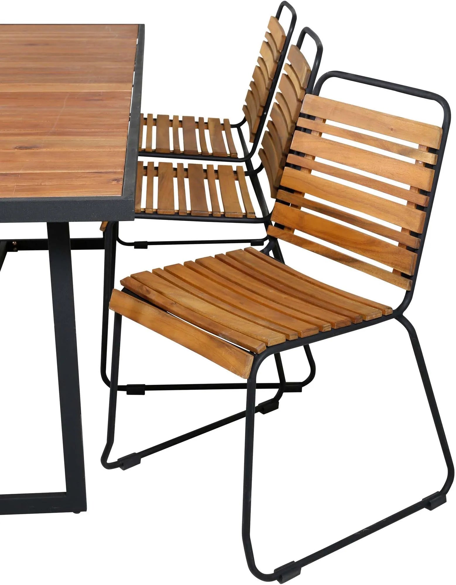 Khung Outdoor-Tischset (Bois) 200cm/6St. in Schwarz präsentiert im Onlineshop von KAQTU Design AG. Gartentischset ist von Venture Home