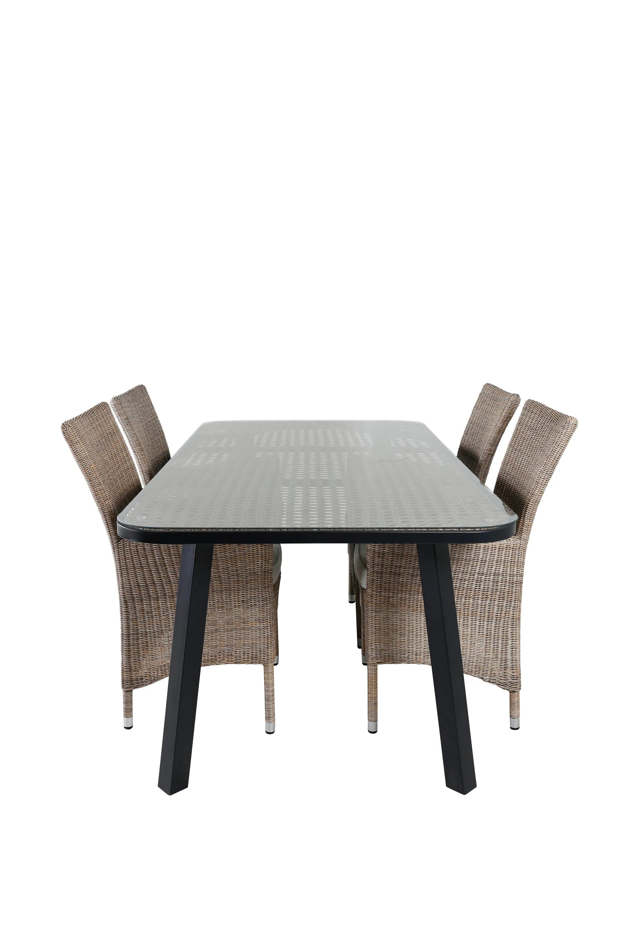 Paola Rechteckiger Esstisch-Set in Beige/Schwarz präsentiert im Onlineshop von KAQTU Design AG. Gartentischset ist von Venture Home