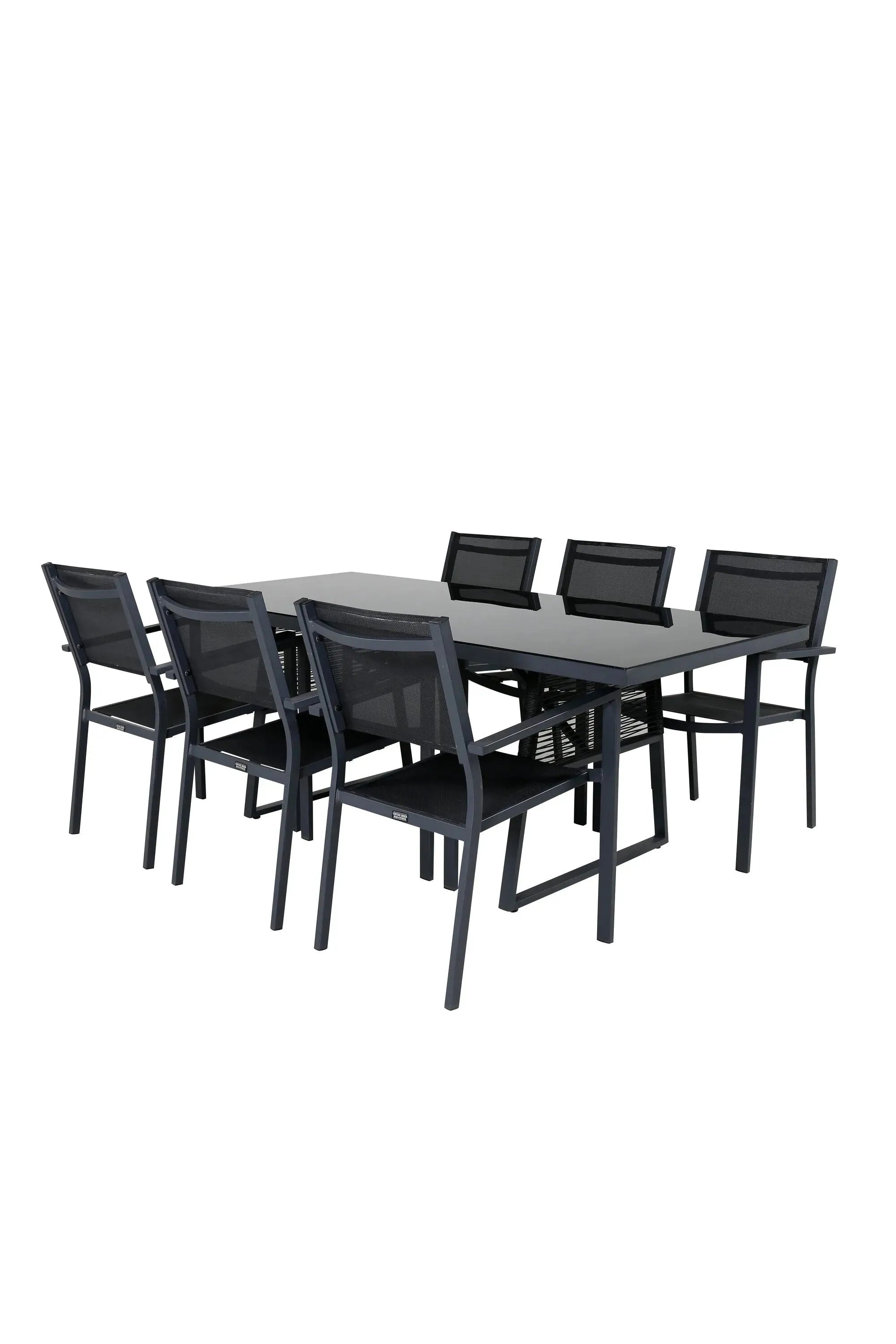 Dallas Esszimmer Set in Schwarz/ Natur präsentiert im Onlineshop von KAQTU Design AG. Esszimmerset ist von Venture Home