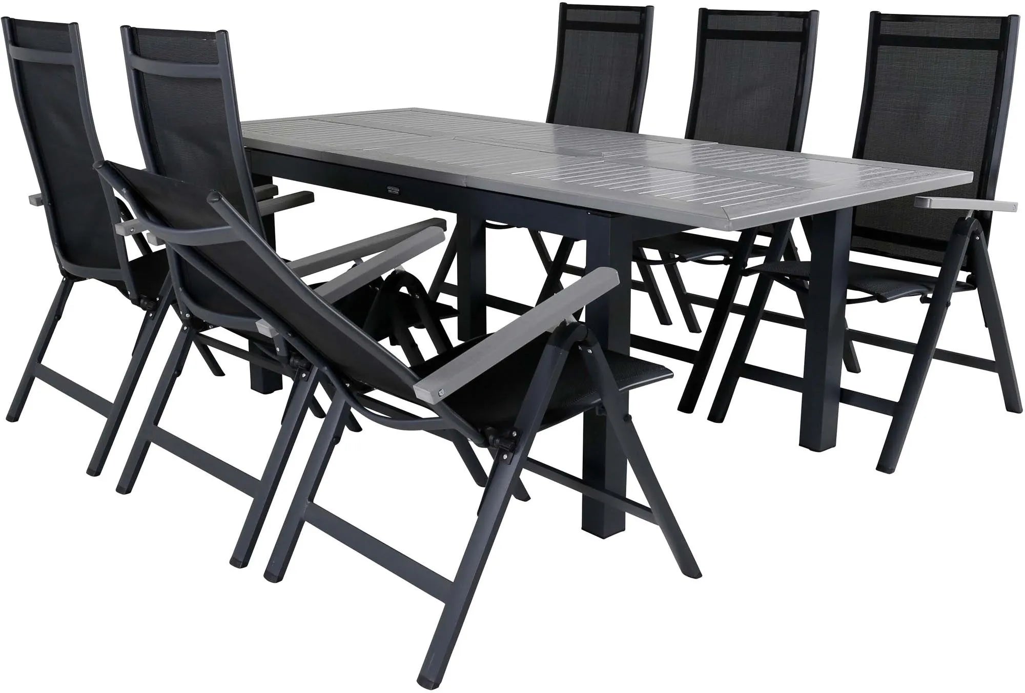 Albany Outdoor-Esstischset 152cm/6St. - KAQTU Design