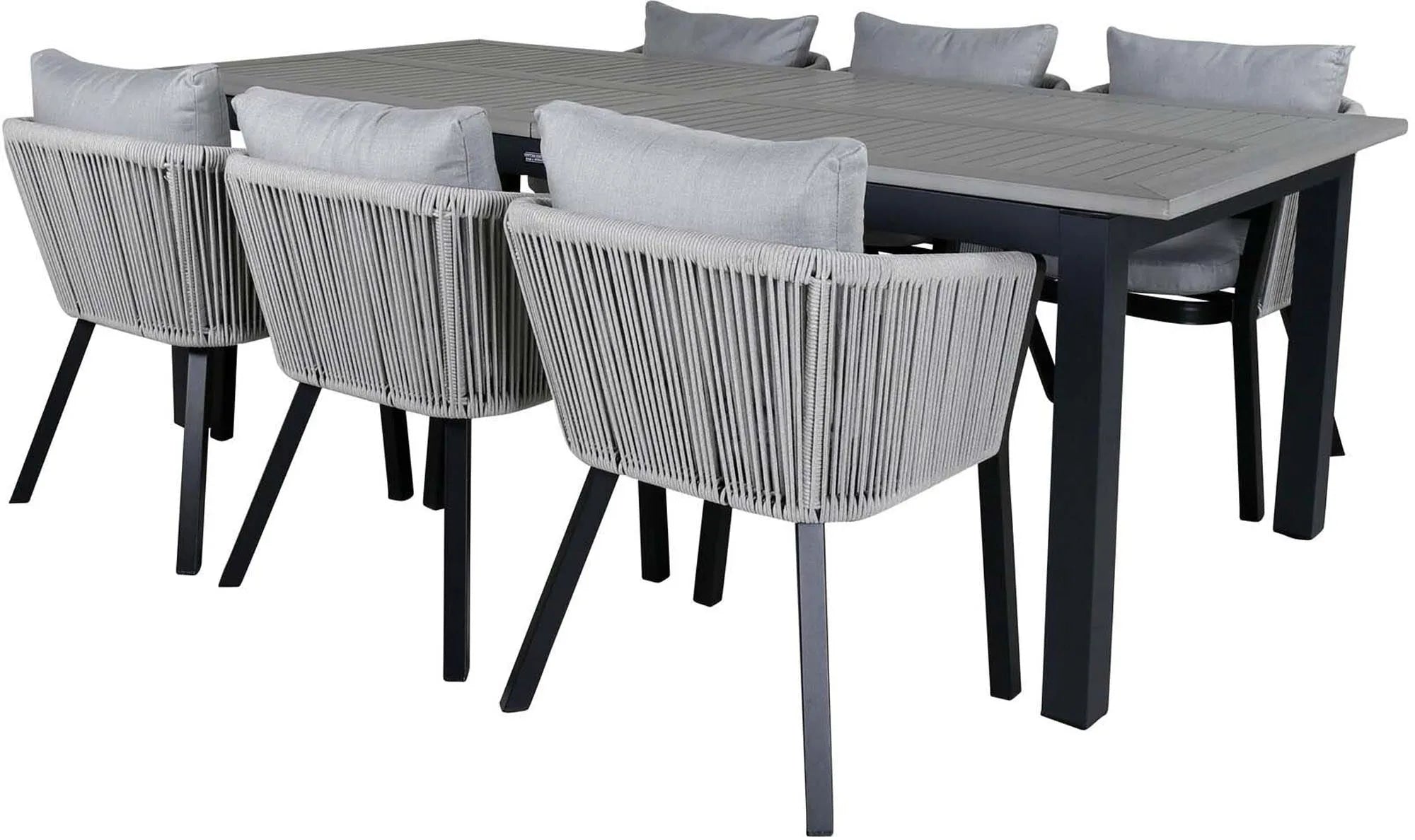 Albany Outdoor-Esstischset + Virya 224cm/6St. - KAQTU Design