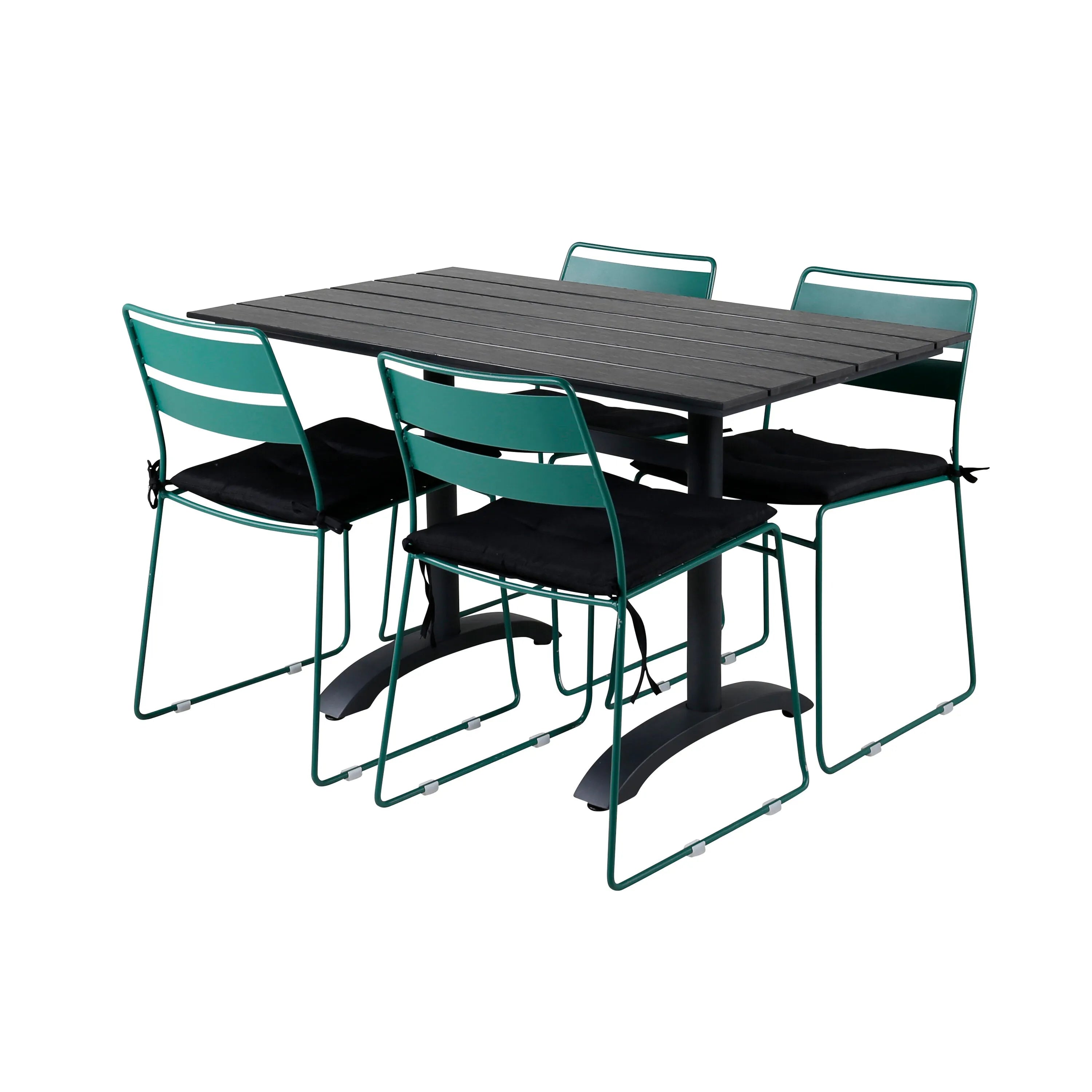 Denver Rechteckiges Ess-Set in Green/Schwarz präsentiert im Onlineshop von KAQTU Design AG. Gartentischset ist von Venture Home