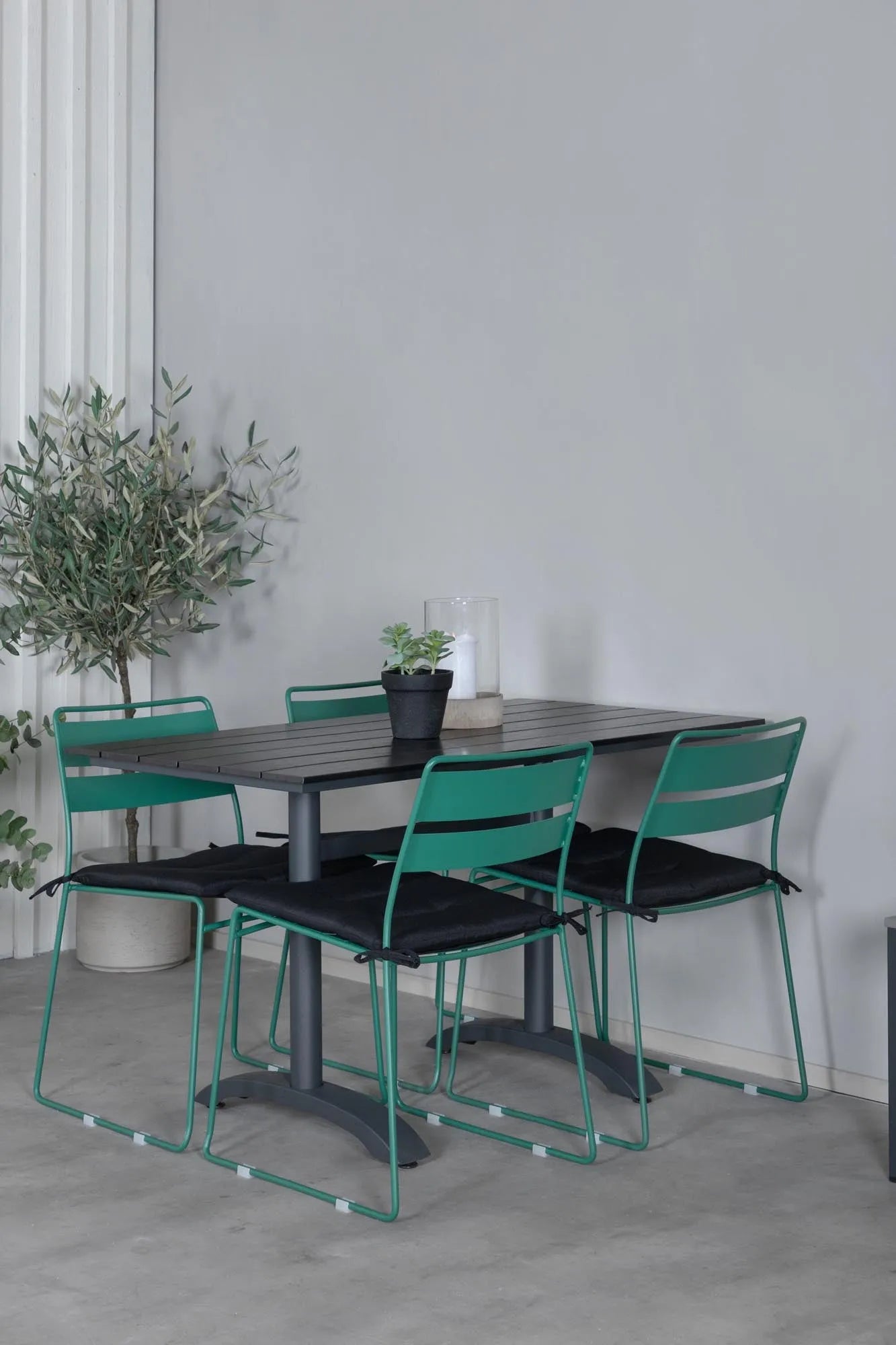 Denver Rechteckiges Ess-Set in Green/Schwarz präsentiert im Onlineshop von KAQTU Design AG. Gartentischset ist von Venture Home