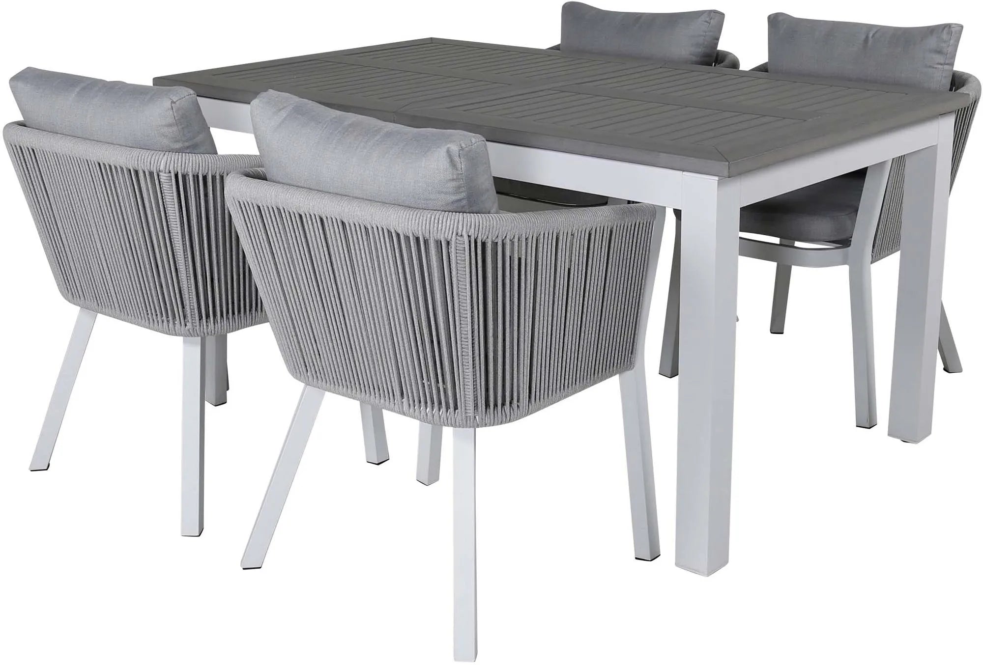 Albany Outdoor-Esstischset + Virya 152cm/4St. - KAQTU Design