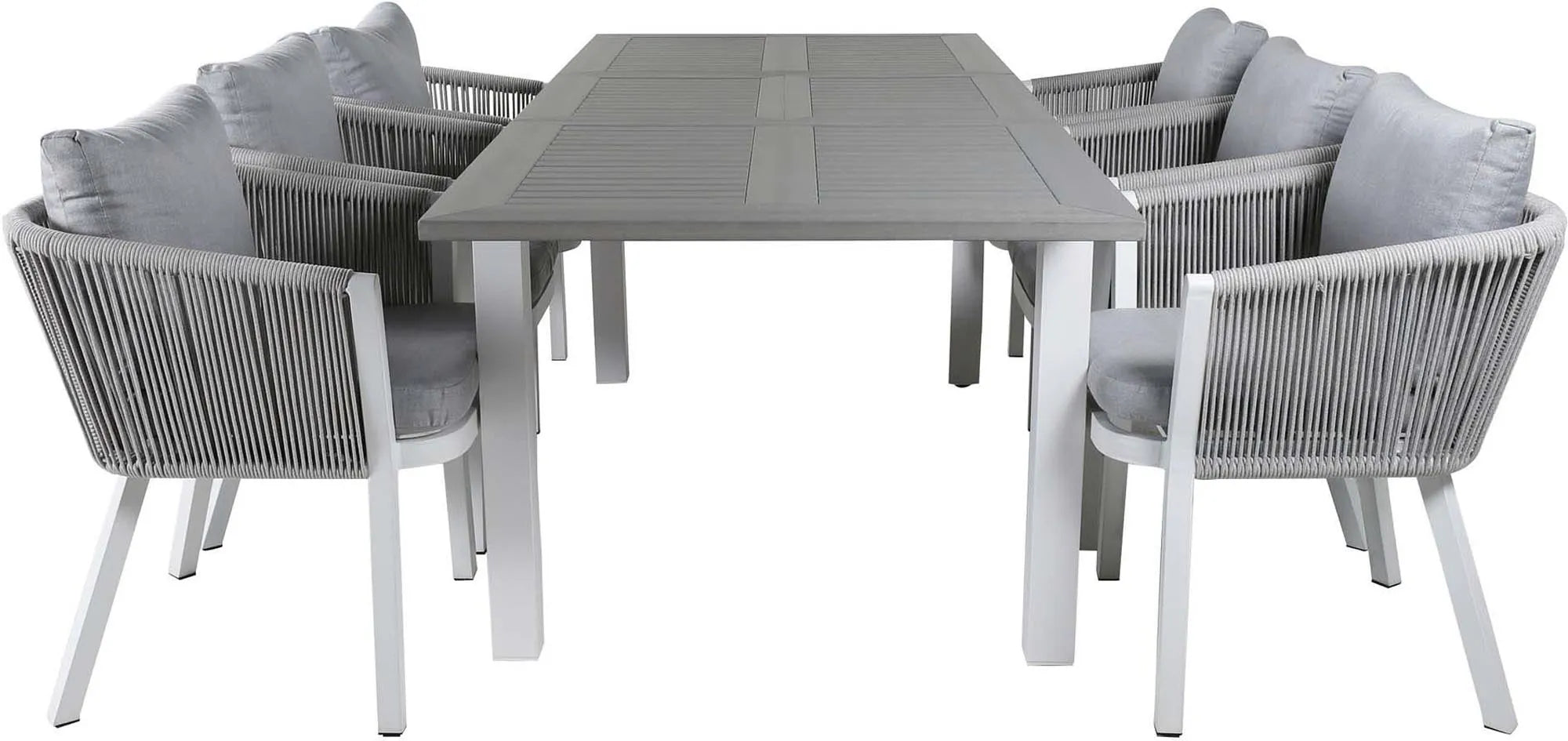 Albany Outdoor-Esstischset + Virya 152cm/6St. - KAQTU Design