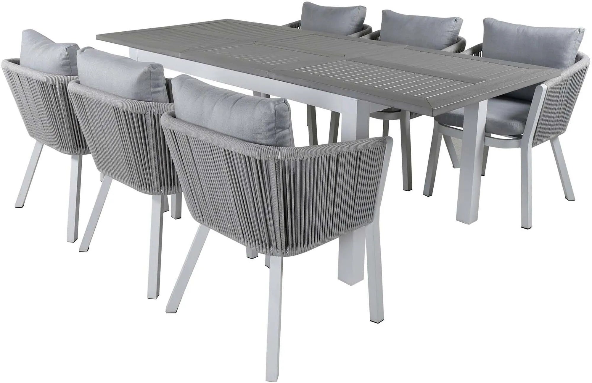 Albany Outdoor-Esstischset + Virya 152cm/6St. - KAQTU Design