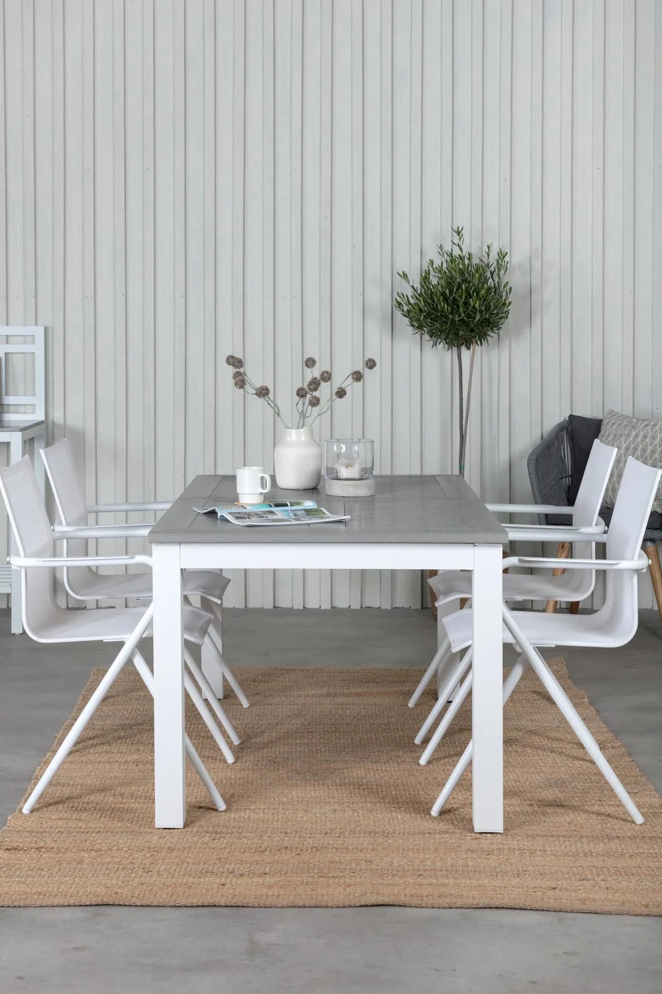 Albany Outdoor-Esstischset + Alina 152cm/4St. - KAQTU Design