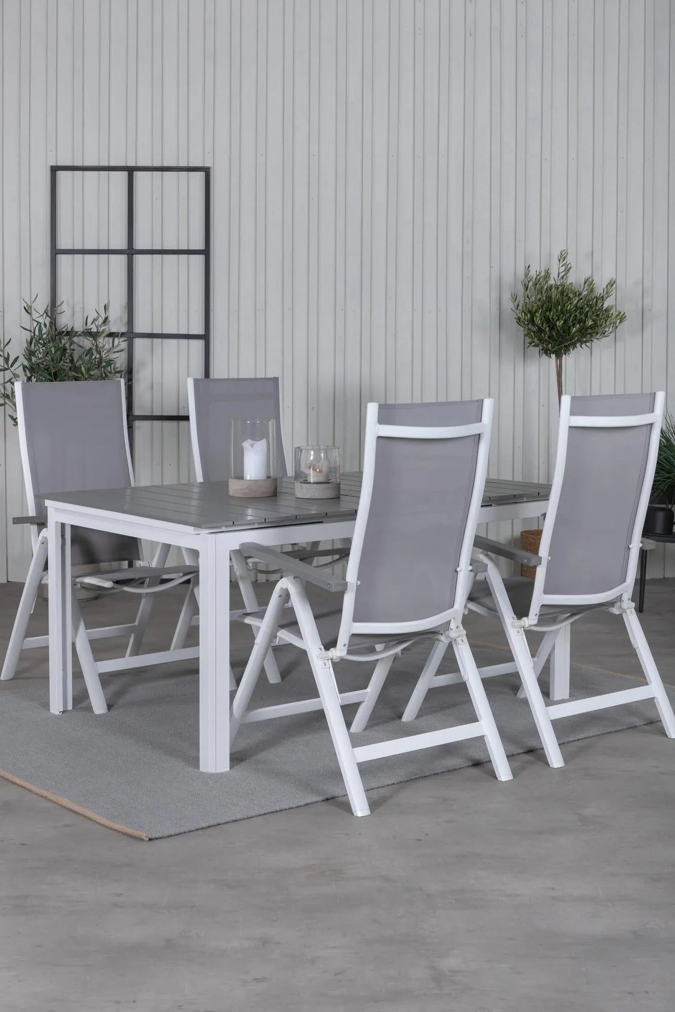 Rechteckiges Ess-Set Levels in Grey/Grey präsentiert im Onlineshop von KAQTU Design AG. Gartentischset ist von Venture Home