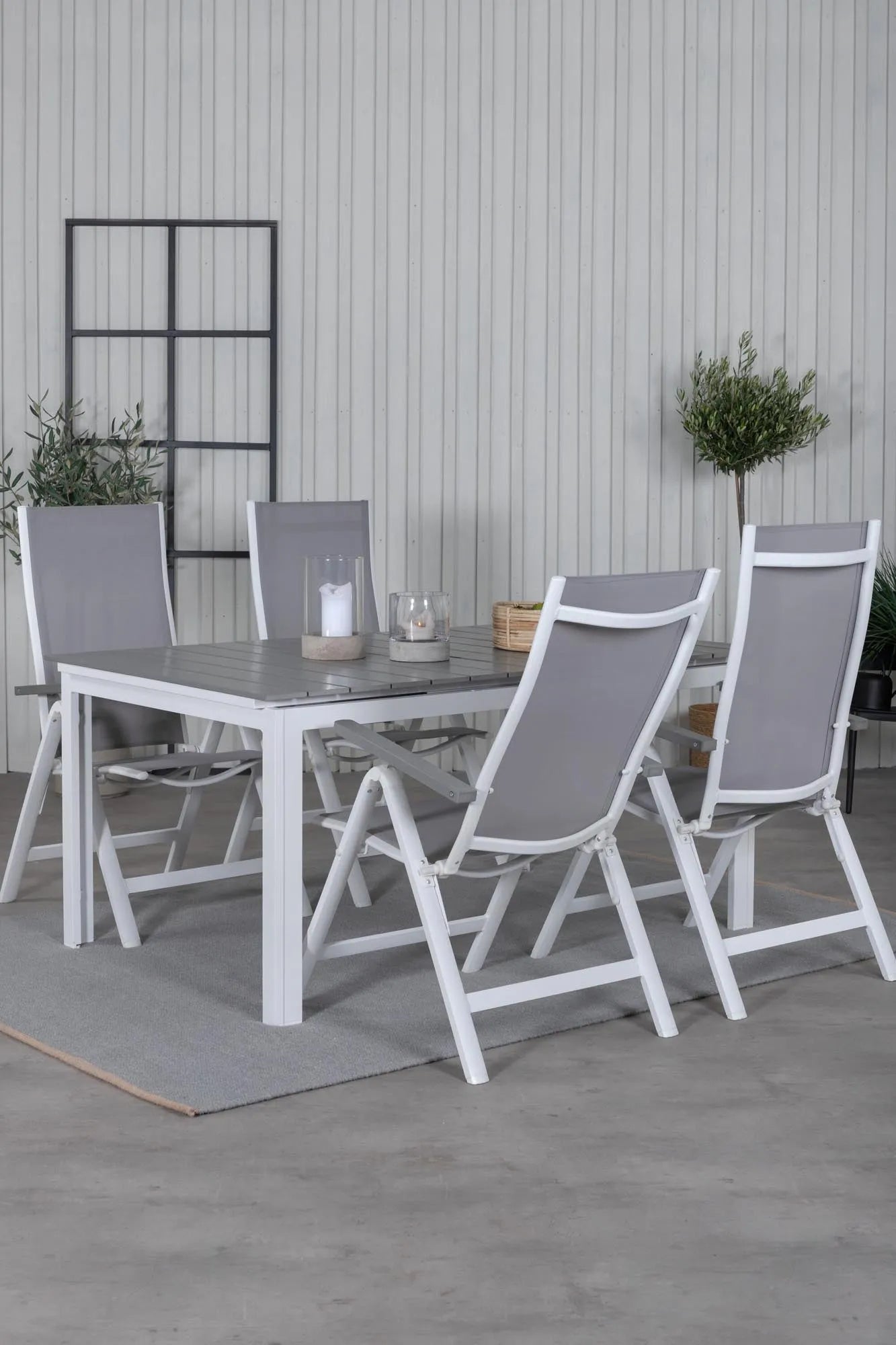 Rechteckiges Ess-Set Levels in Grey/Grey präsentiert im Onlineshop von KAQTU Design AG. Gartentischset ist von Venture Home