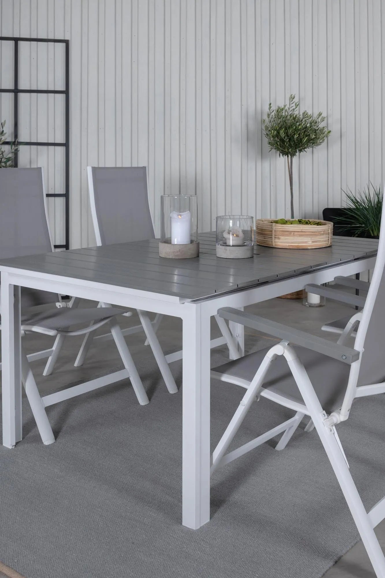 Rechteckiges Ess-Set Levels in Grey/Grey präsentiert im Onlineshop von KAQTU Design AG. Gartentischset ist von Venture Home