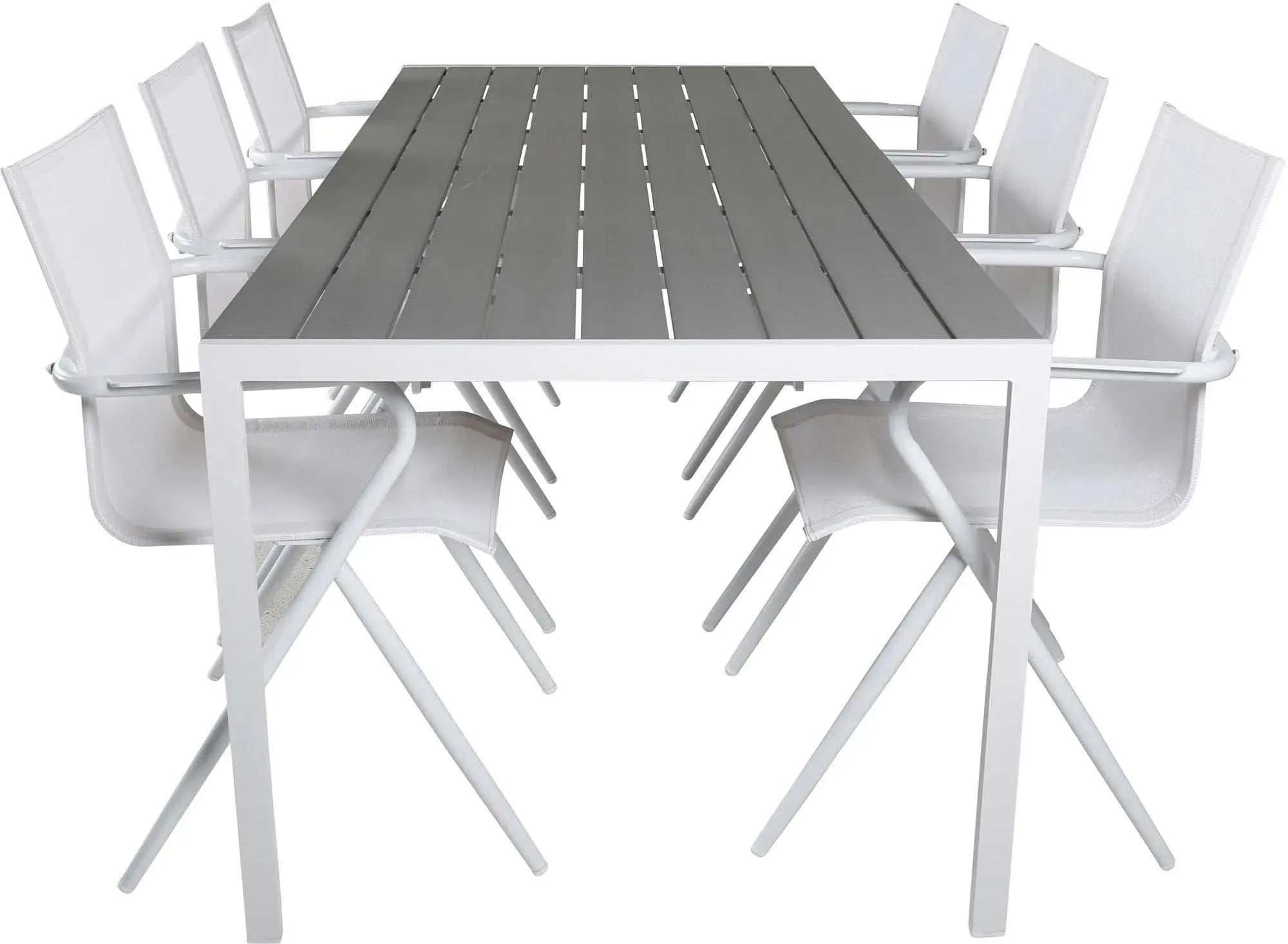 Break Outdoor-Tischset + Alina 205cm/6St., Gartentischset, KAQTU Design