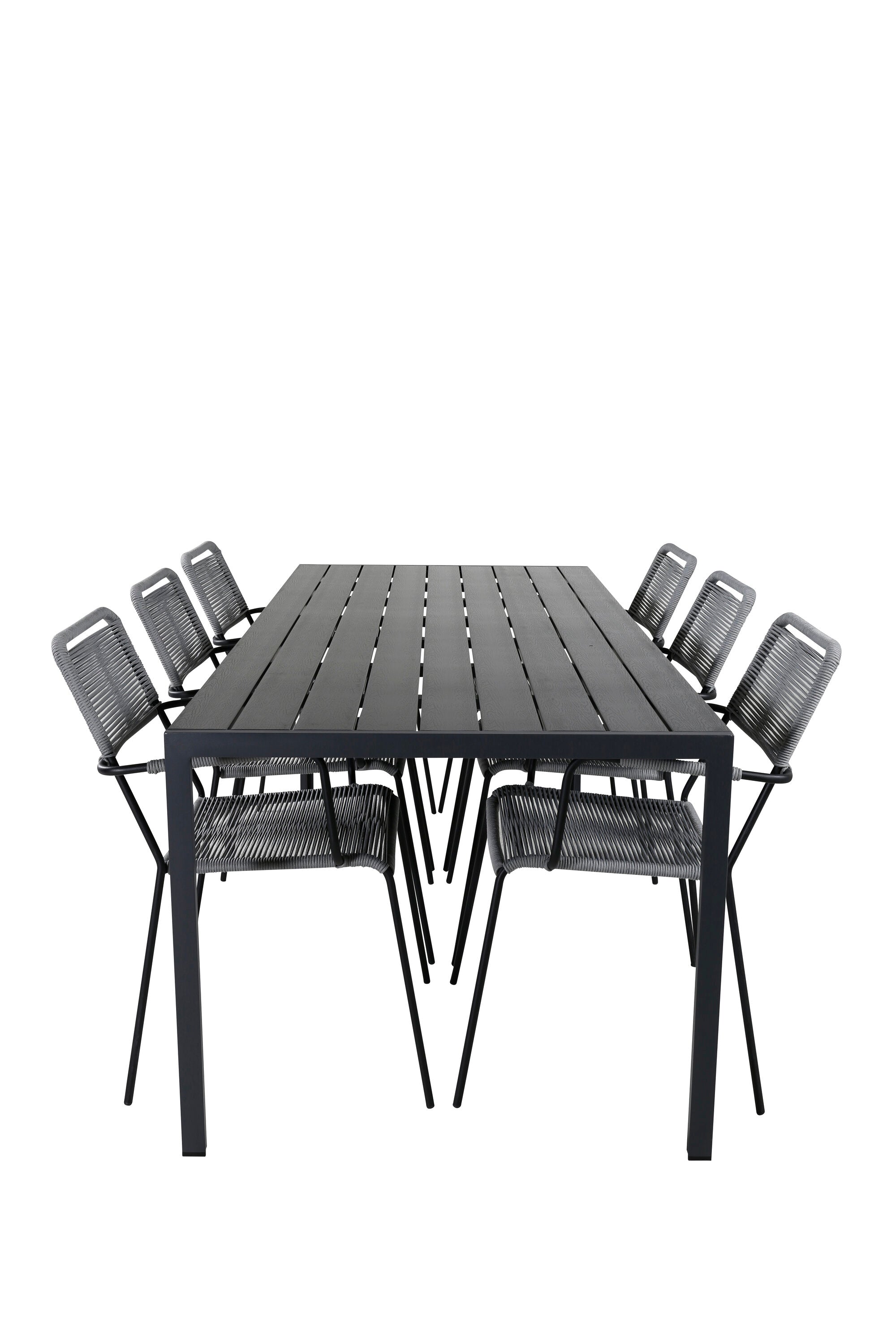 Break Tisch + 6 x Lindos Sessel in Schwarz präsentiert im Onlineshop von KAQTU Design AG. Esszimmerset ist von Venture Home