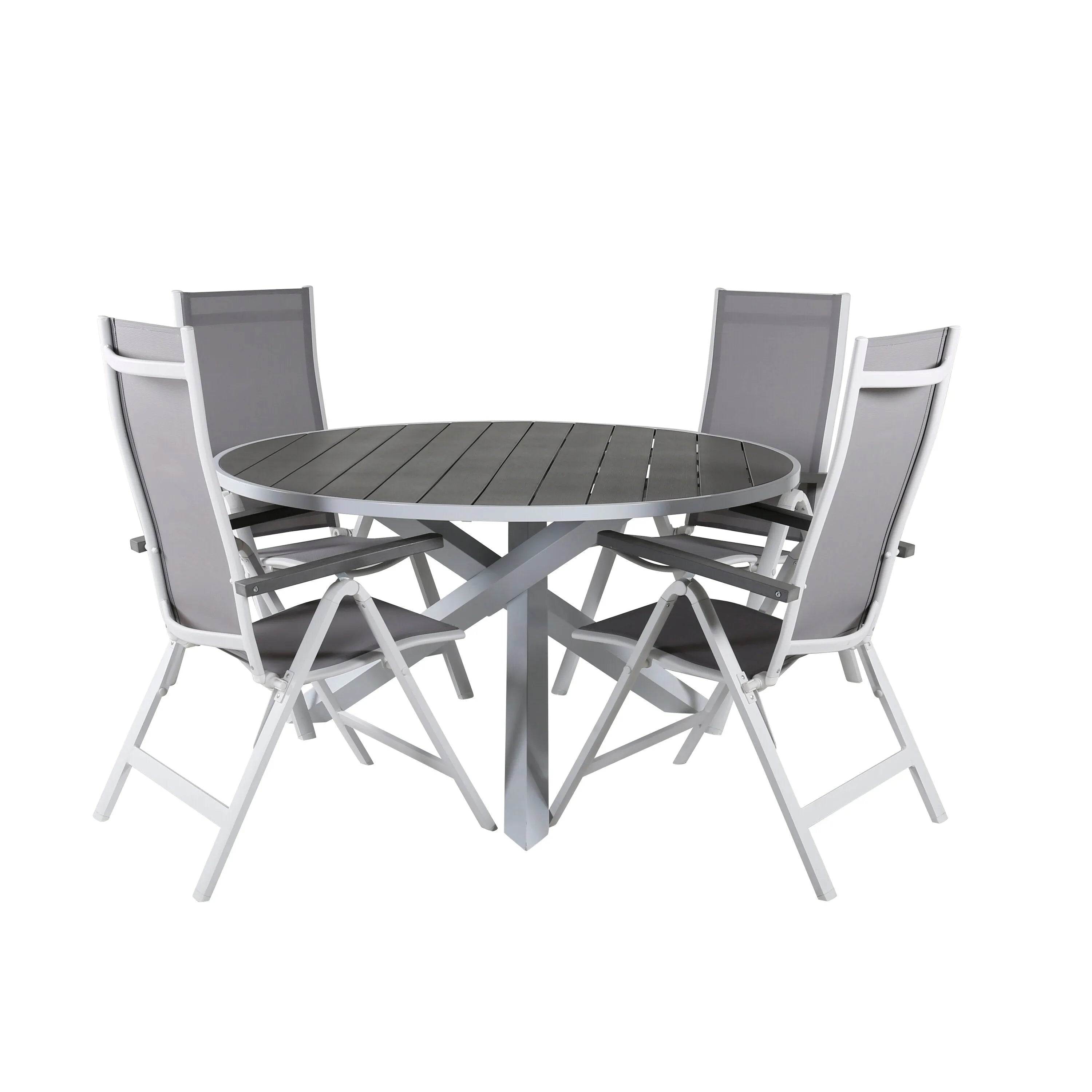 Parma Runder Esstisch-Set in Grey/Grey präsentiert im Onlineshop von KAQTU Design AG. Gartentischset ist von Venture Home