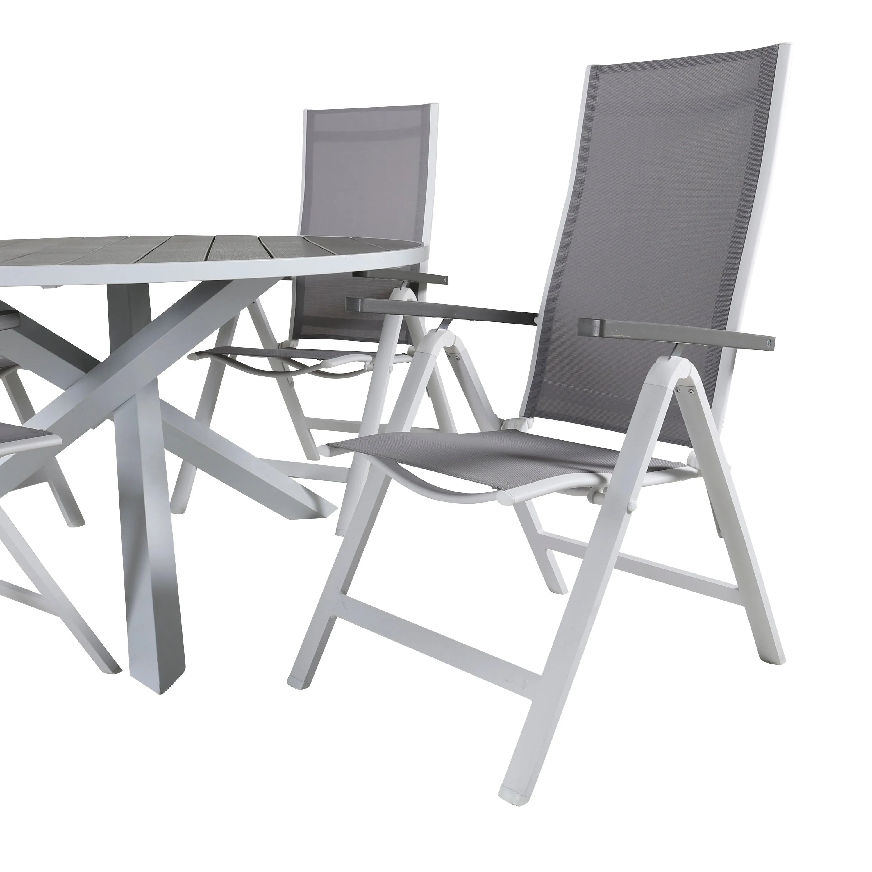 Parma Runder Esstisch-Set in Grey/Grey präsentiert im Onlineshop von KAQTU Design AG. Gartentischset ist von Venture Home