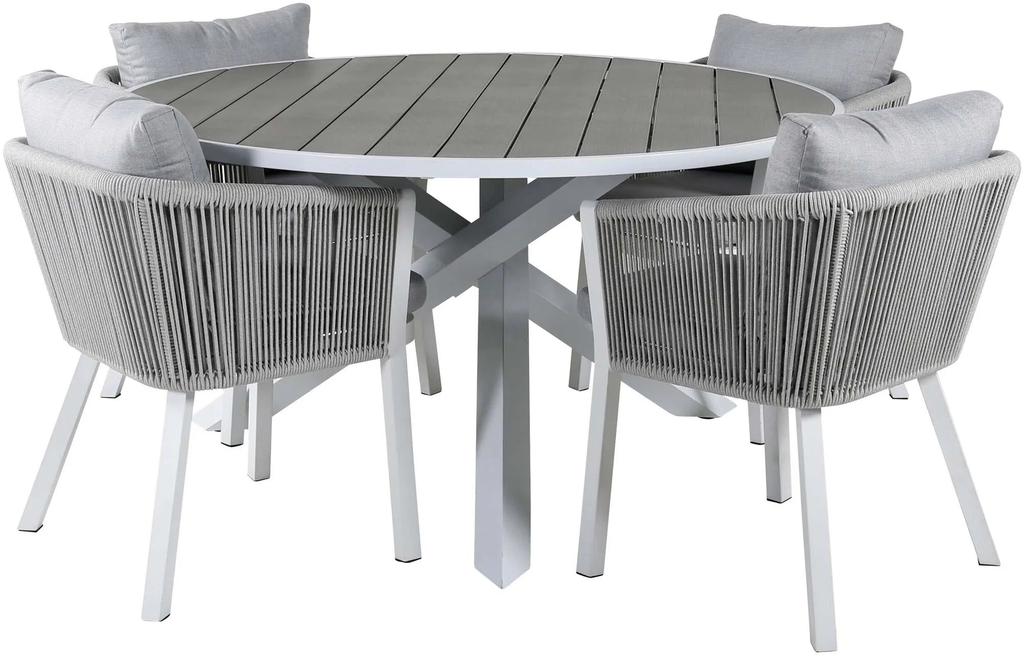 Parma Outdoor-Tischset + Virya ⌀140cm/4St. - KAQTU Design