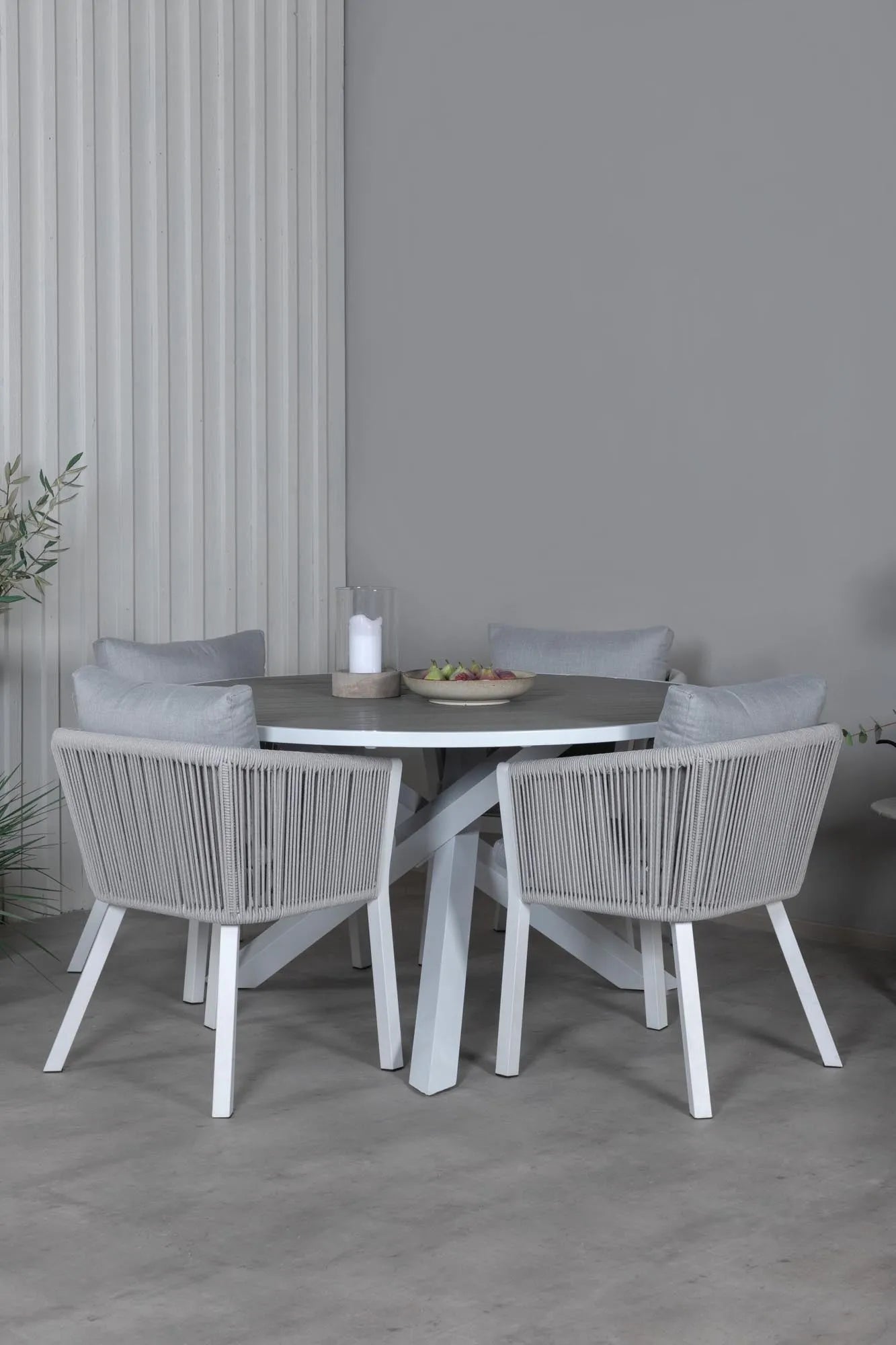 Parma Outdoor-Tischset + Virya ⌀140cm/4St. - KAQTU Design