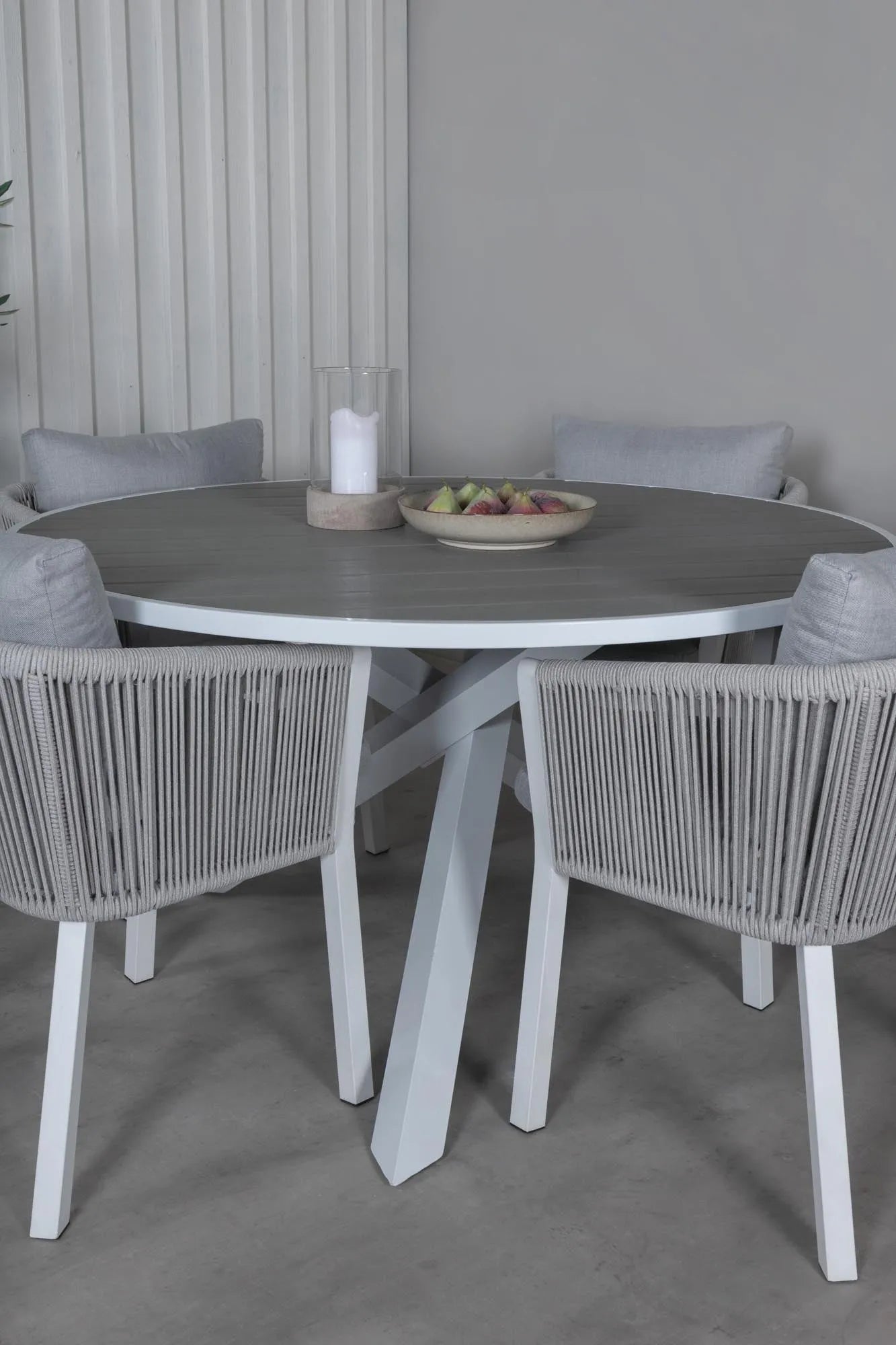 Parma Outdoor-Tischset + Virya ⌀140cm/4St. - KAQTU Design