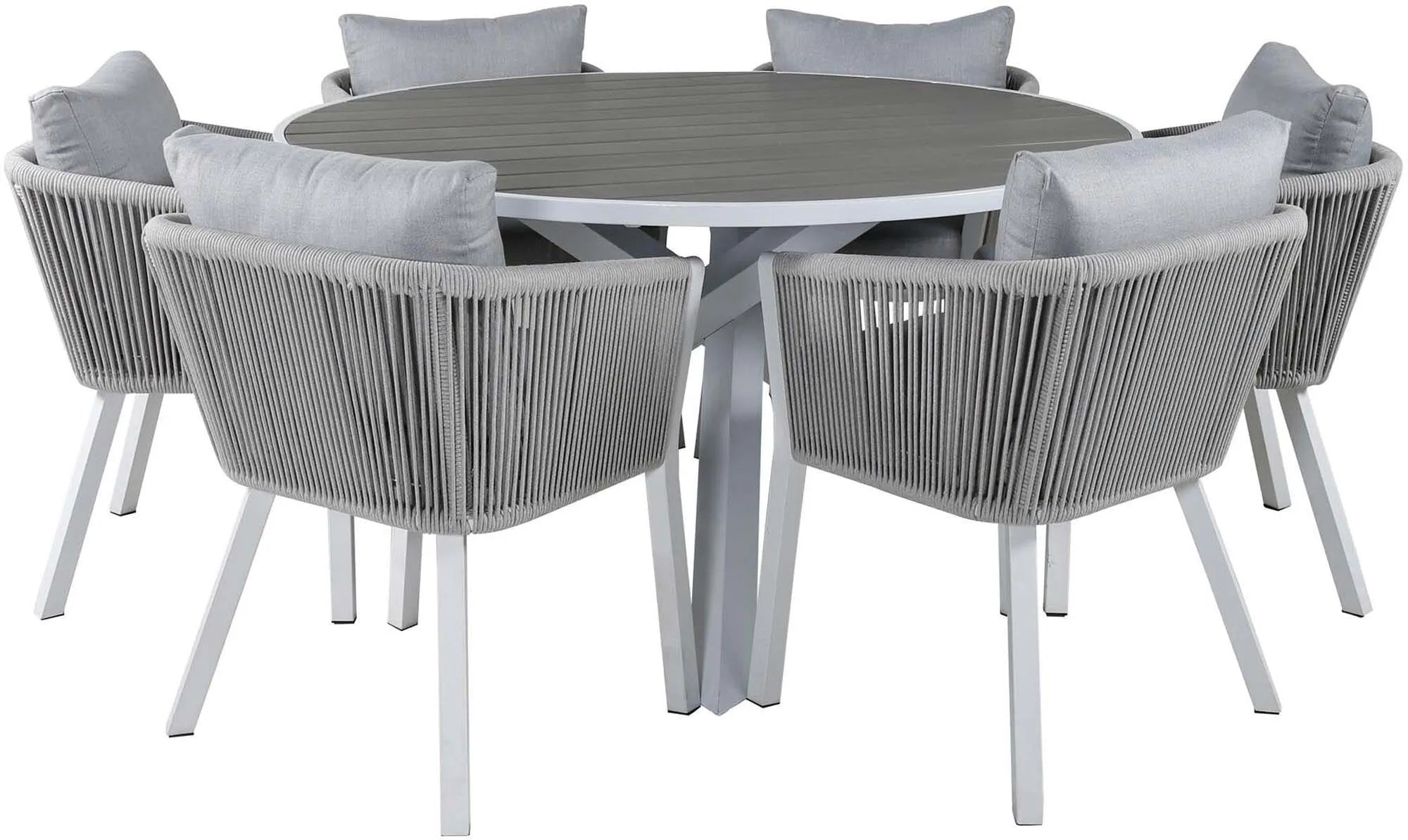 Parma Outdoor-Tischset + Virya ⌀140cm/6St. - KAQTU Design