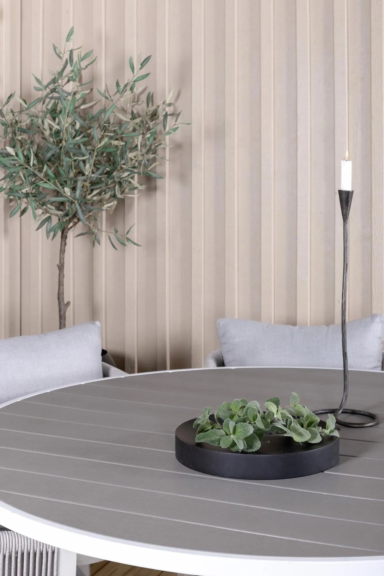 Parma Outdoor-Tischset + Virya ⌀140cm/6St. - KAQTU Design