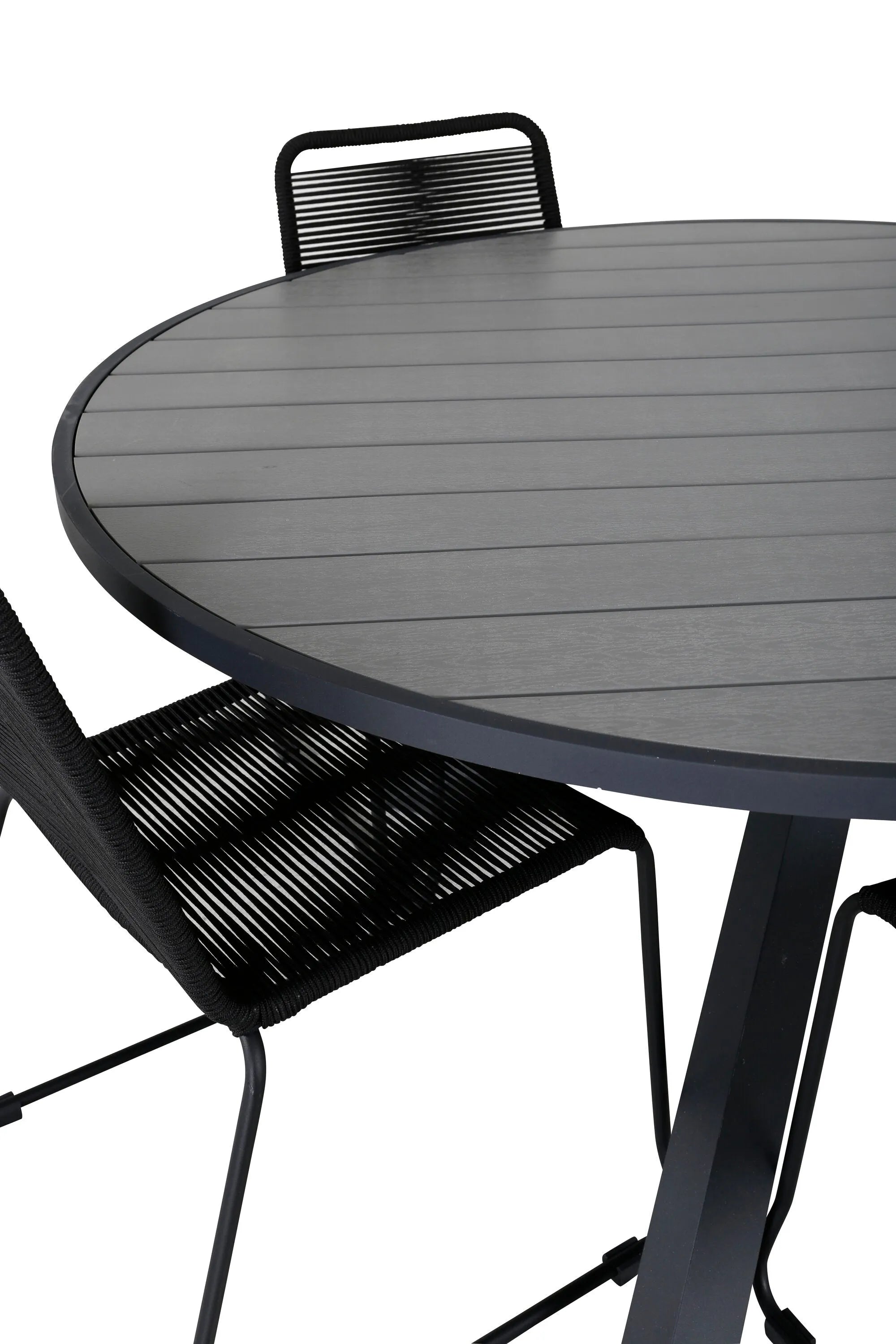 Parma Runder Esstisch-Set in Schwarz/Dunkelgrau präsentiert im Onlineshop von KAQTU Design AG. Gartentischset ist von Venture Home