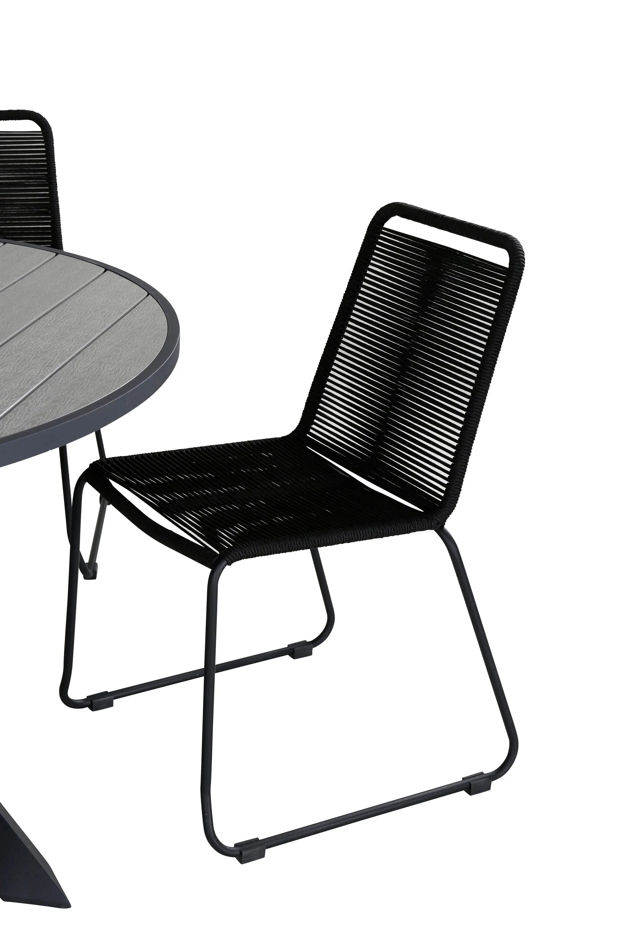 Parma Runder Esstisch-Set in Schwarz/Dunkelgrau präsentiert im Onlineshop von KAQTU Design AG. Gartentischset ist von Venture Home