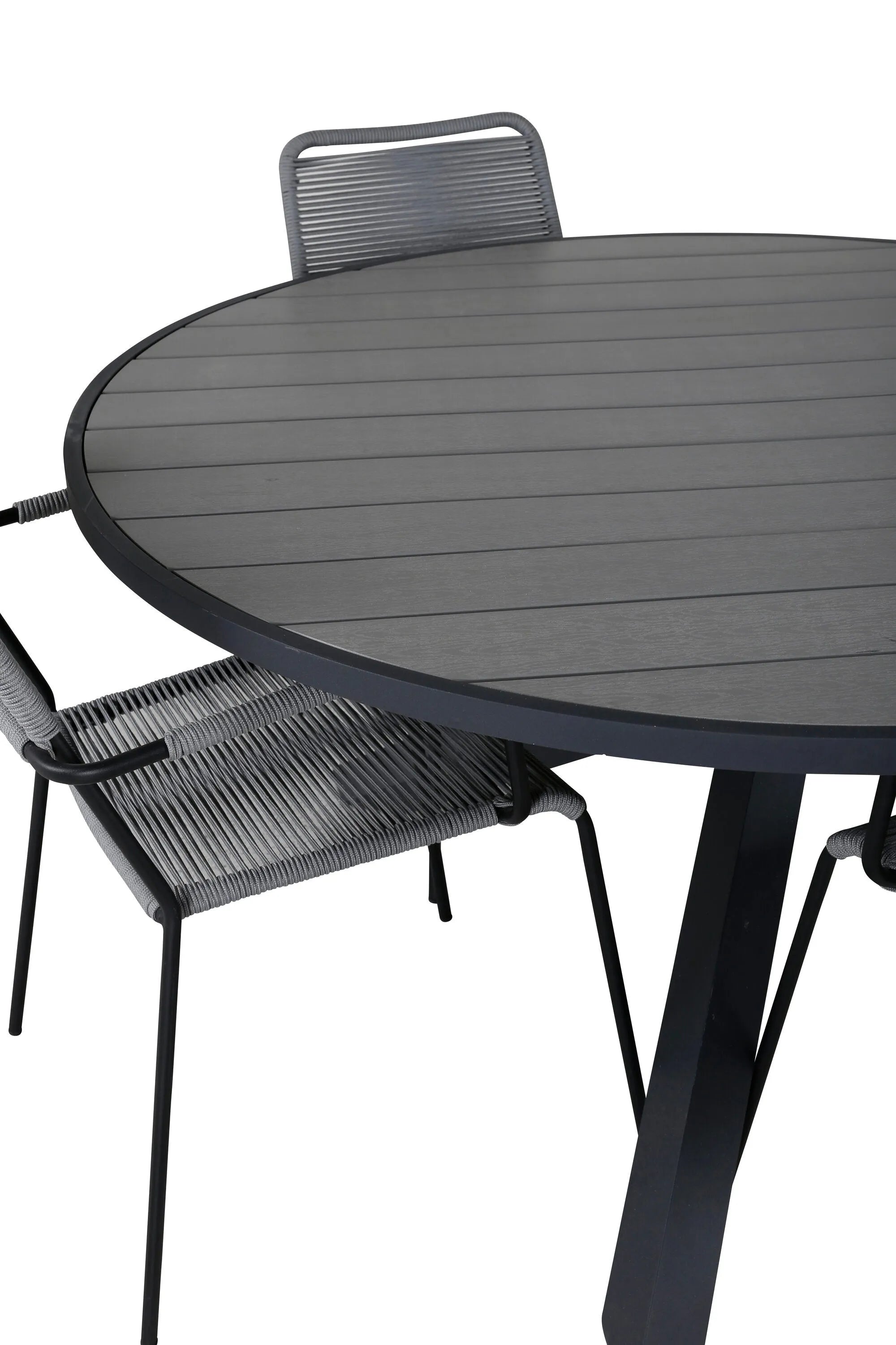 Parma Runder Esstisch-Set in Grey/Dunkelgrau präsentiert im Onlineshop von KAQTU Design AG. Gartentischset ist von Venture Home