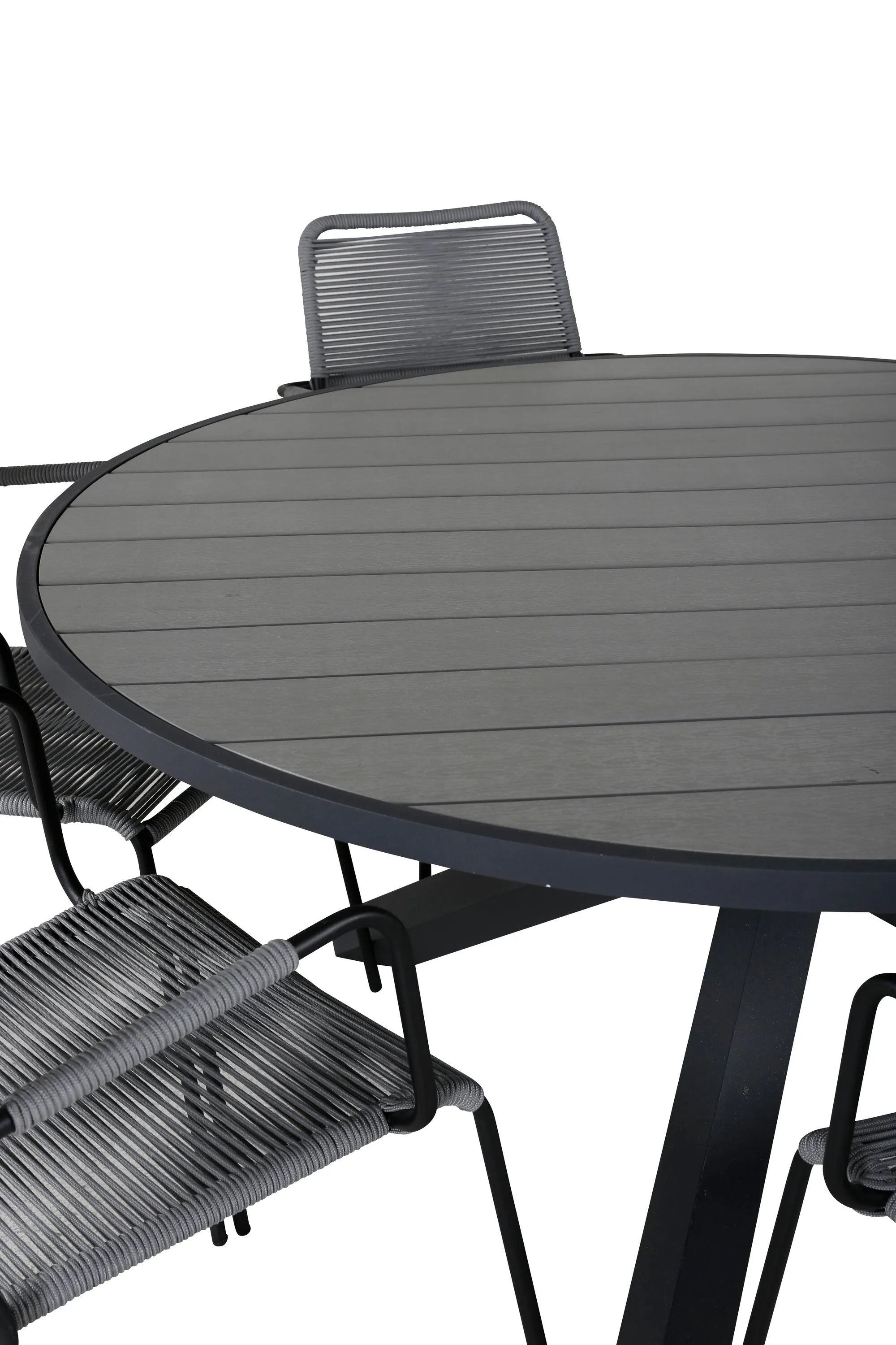 Parma Runder Esstisch-Set in Grey/Dunkelgrau präsentiert im Onlineshop von KAQTU Design AG. Gartentischset ist von Venture Home