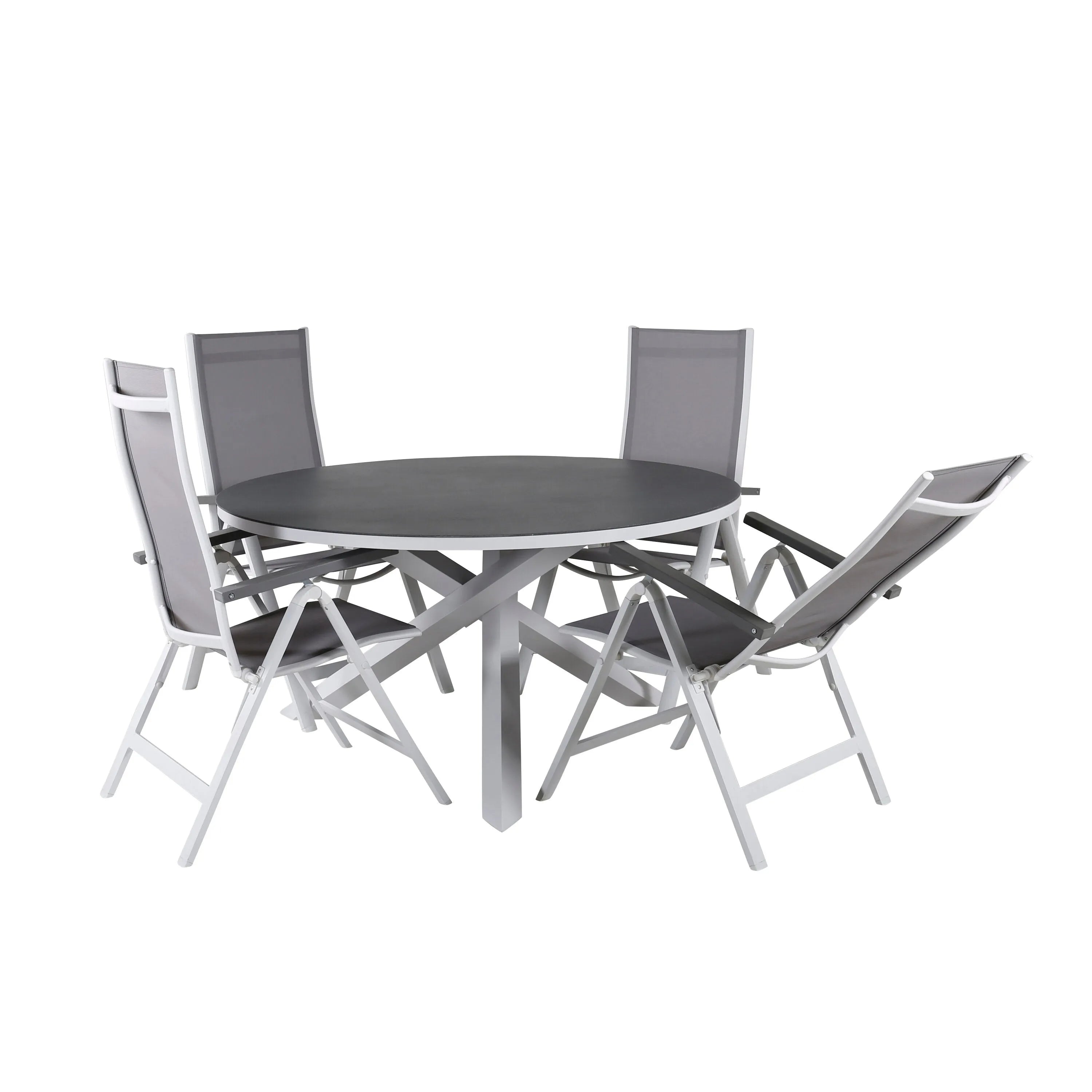 Copacabana Runder Esstisch Set in Grey/Grey präsentiert im Onlineshop von KAQTU Design AG. Gartentischset ist von Venture Home