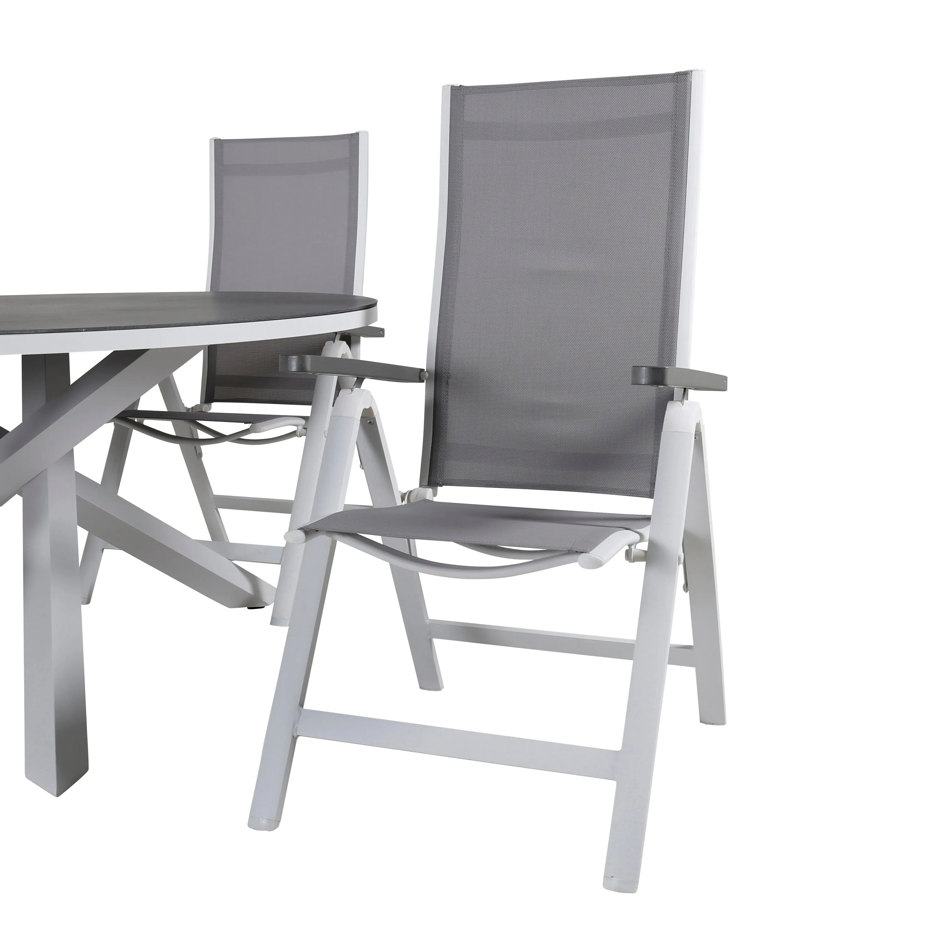 Copacabana Runder Esstisch Set in Grey/Grey präsentiert im Onlineshop von KAQTU Design AG. Gartentischset ist von Venture Home